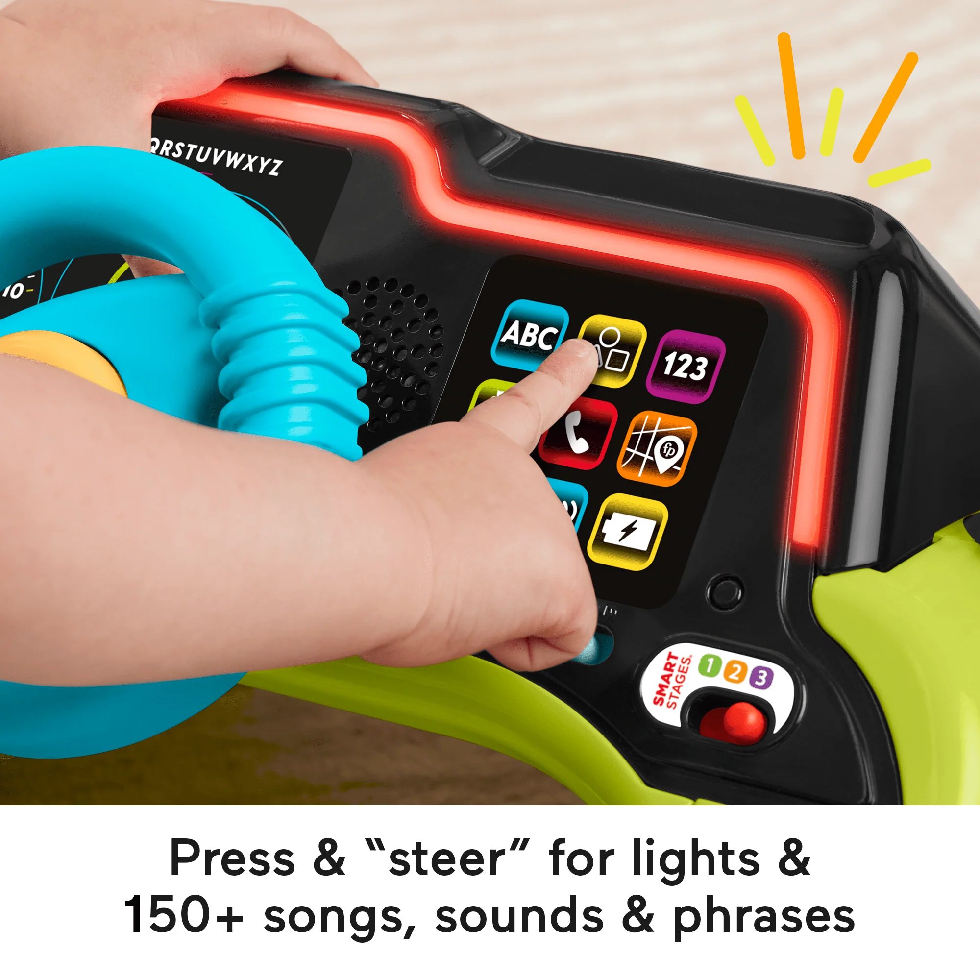 Fisher-Price Laugh & Learn Sit & Steer Driver Activity Center Learning Toy For Infants & Toddlers