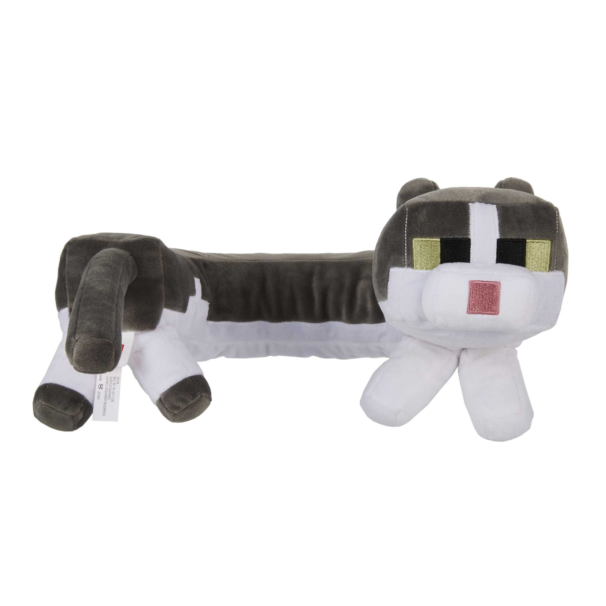 Minecraft Plush Cat Neck Pillow, Purring Sounds, Press Paw To Activate, Soft Travel Toy