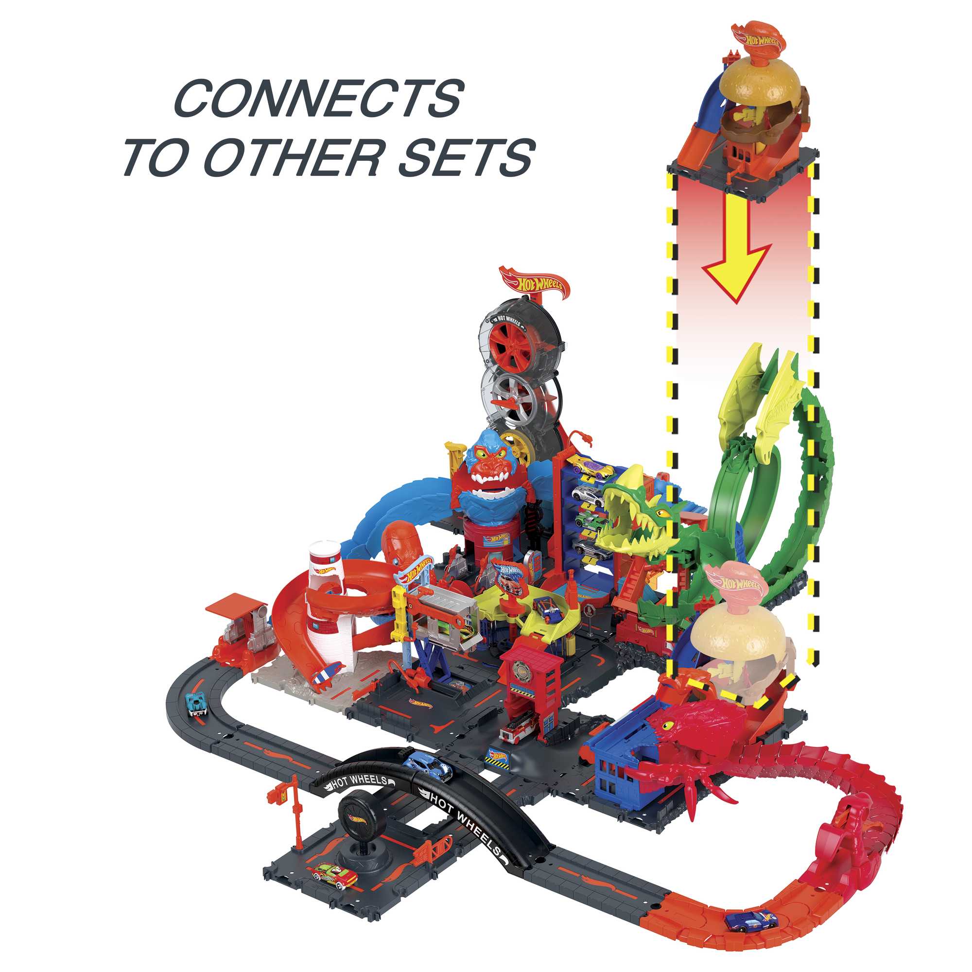 Hot Wheels? Let's Race Netflix - City Burger Drive-Thru Playset, With 1 Toy Car