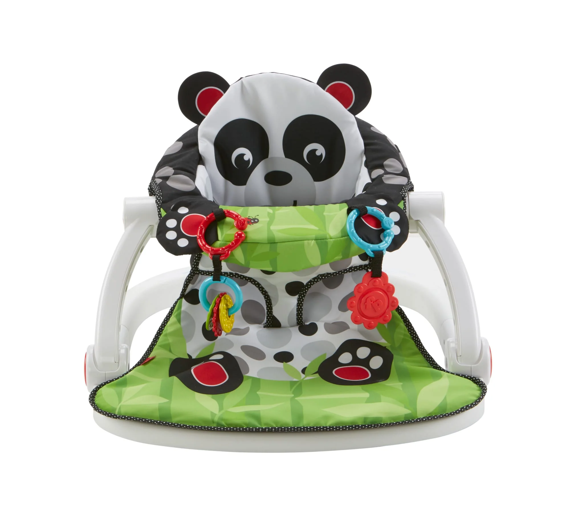 Fisher-Price Sit-Me-Up Floor Seat Portable Baby Chair With Toys Crinkle & Squeaker, Panda Paws