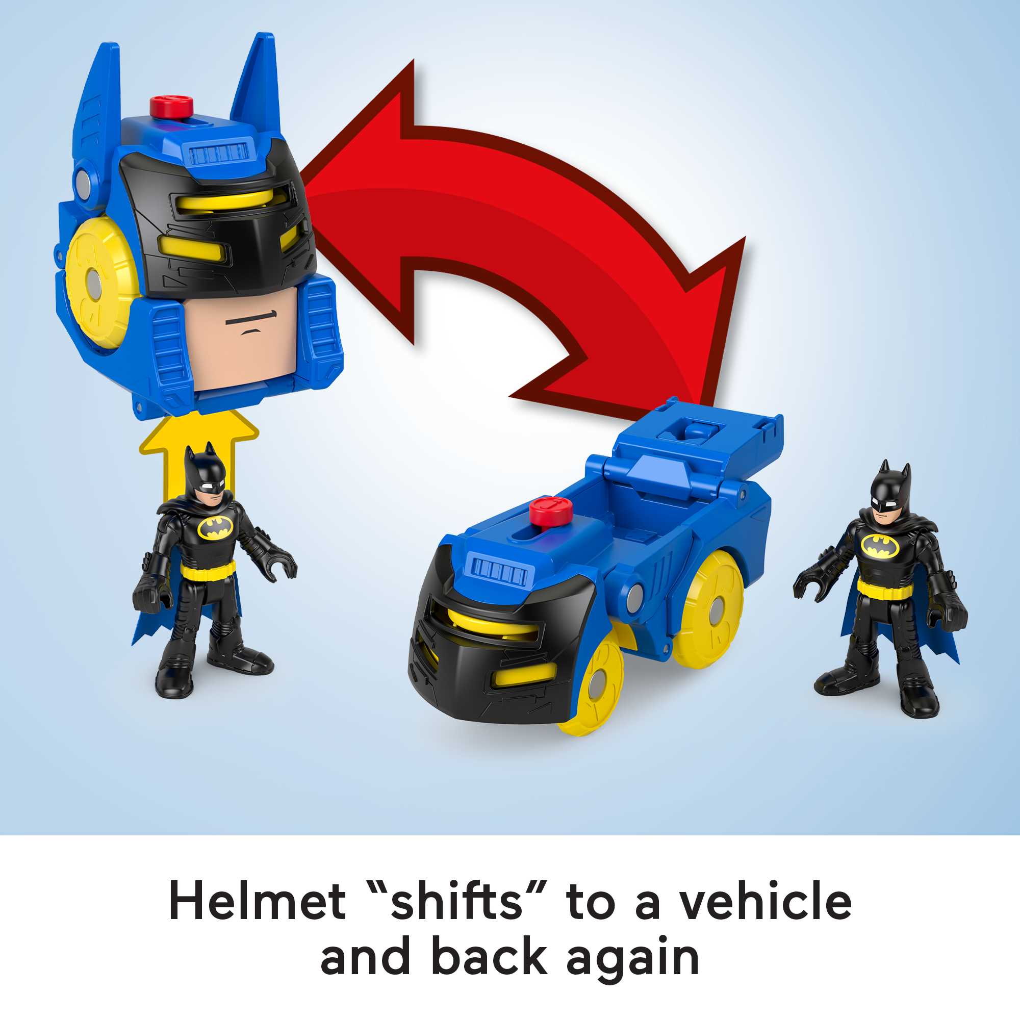 Imaginext DC Super Friends Head Shifters Batman Figure & Batmobile Vehicle Set