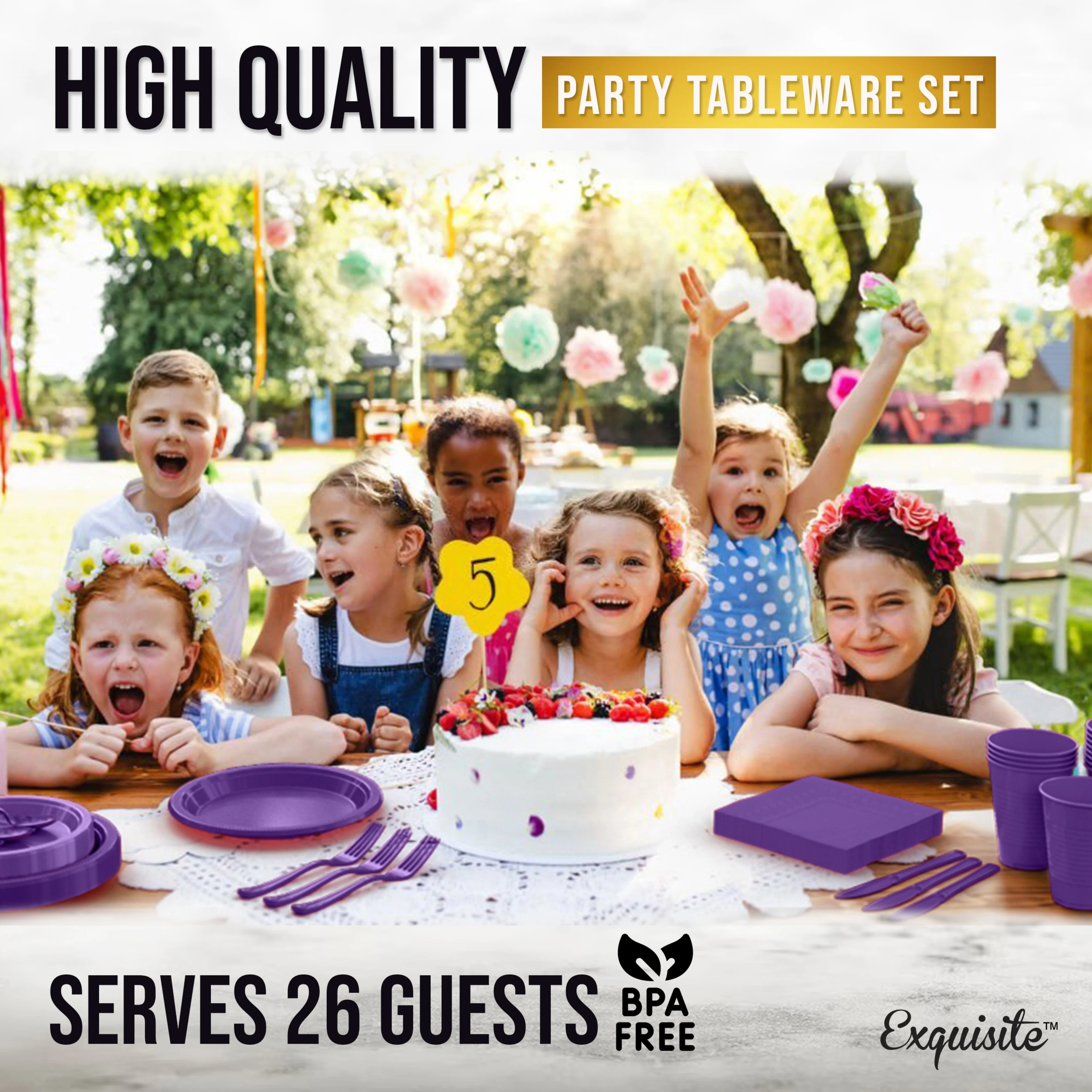 182 Piece Combo Set - Service For 26 - Purple