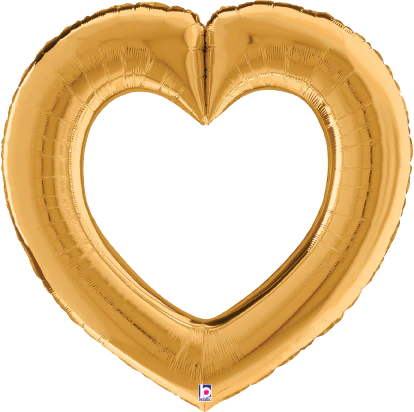 Betallic Linking Heart Gold 32 inch Shaped Foil Balloon Packaged 1ct