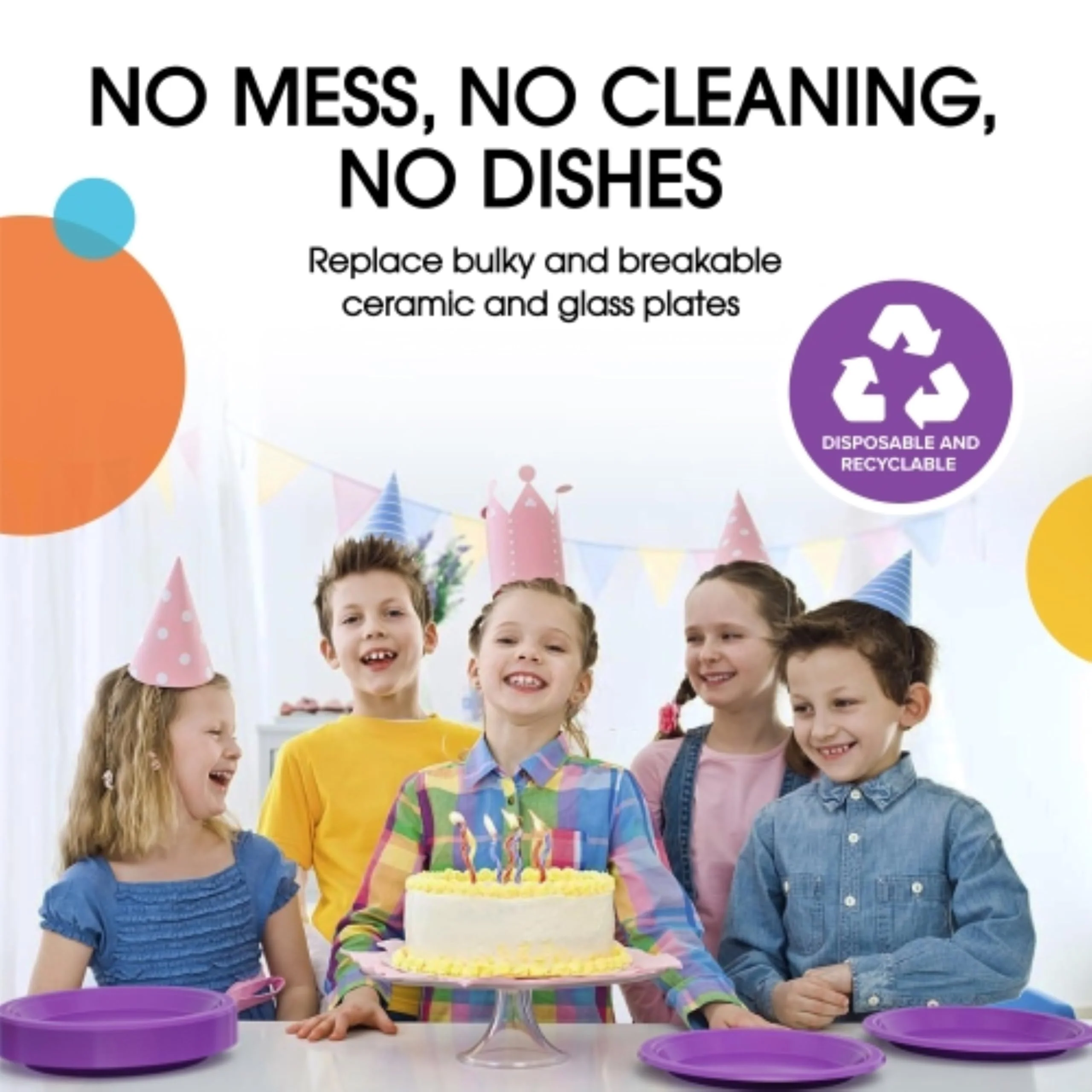 9 In. Purple Plastic Plates | 50 Count