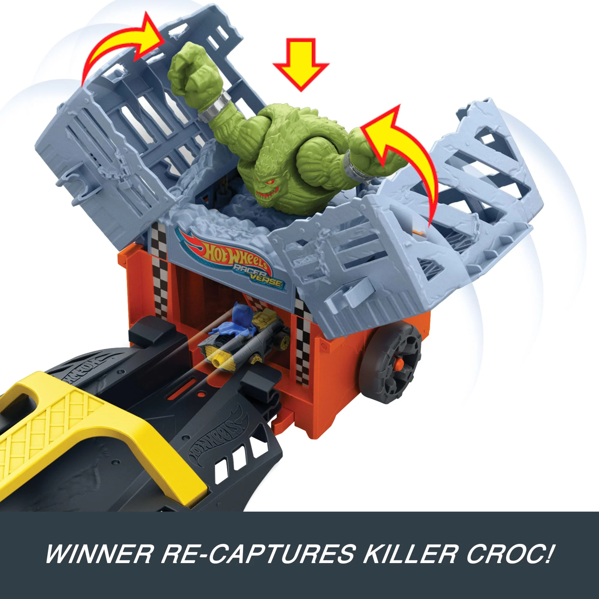 Hot Wheels Racerverse Batman's Escape Chase Track Set, Die-Cast Joker & Batman Toy Cars