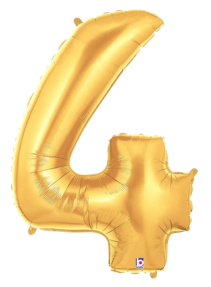 Betallic 4 Gold 34 inch Shaped Foil Balloon Polybagged 1ct