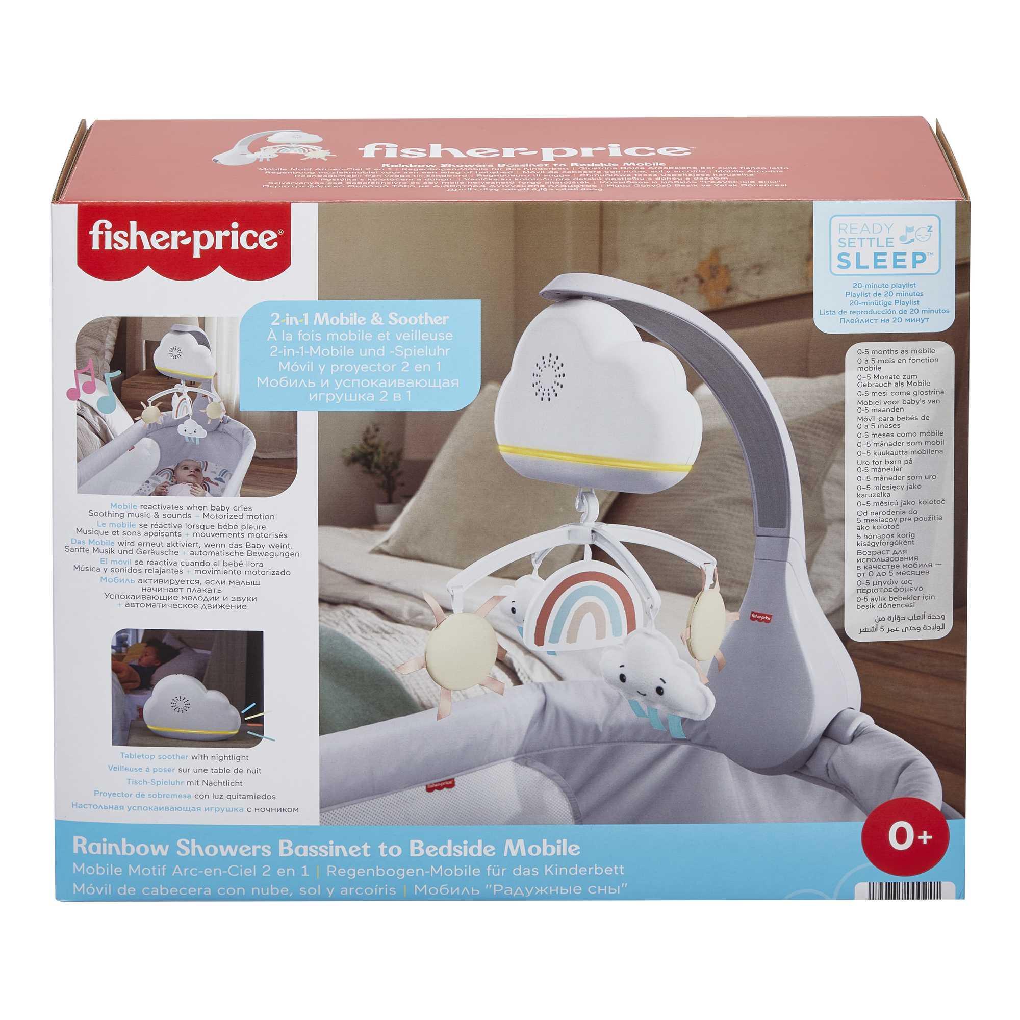 Fisher-Price Rainbow Showers Bassinet To Bedside Mobile