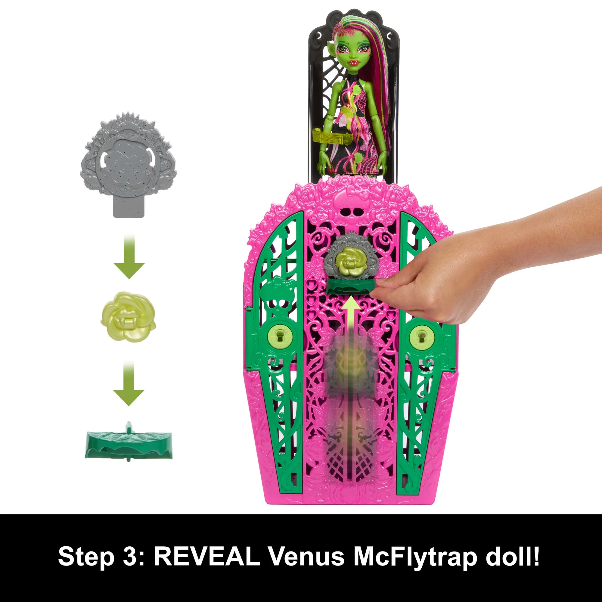 Monster High Skulltimate Secrets Garden Mysteries Playset, Venus Mcflytrap Doll With 19+ Surprises
