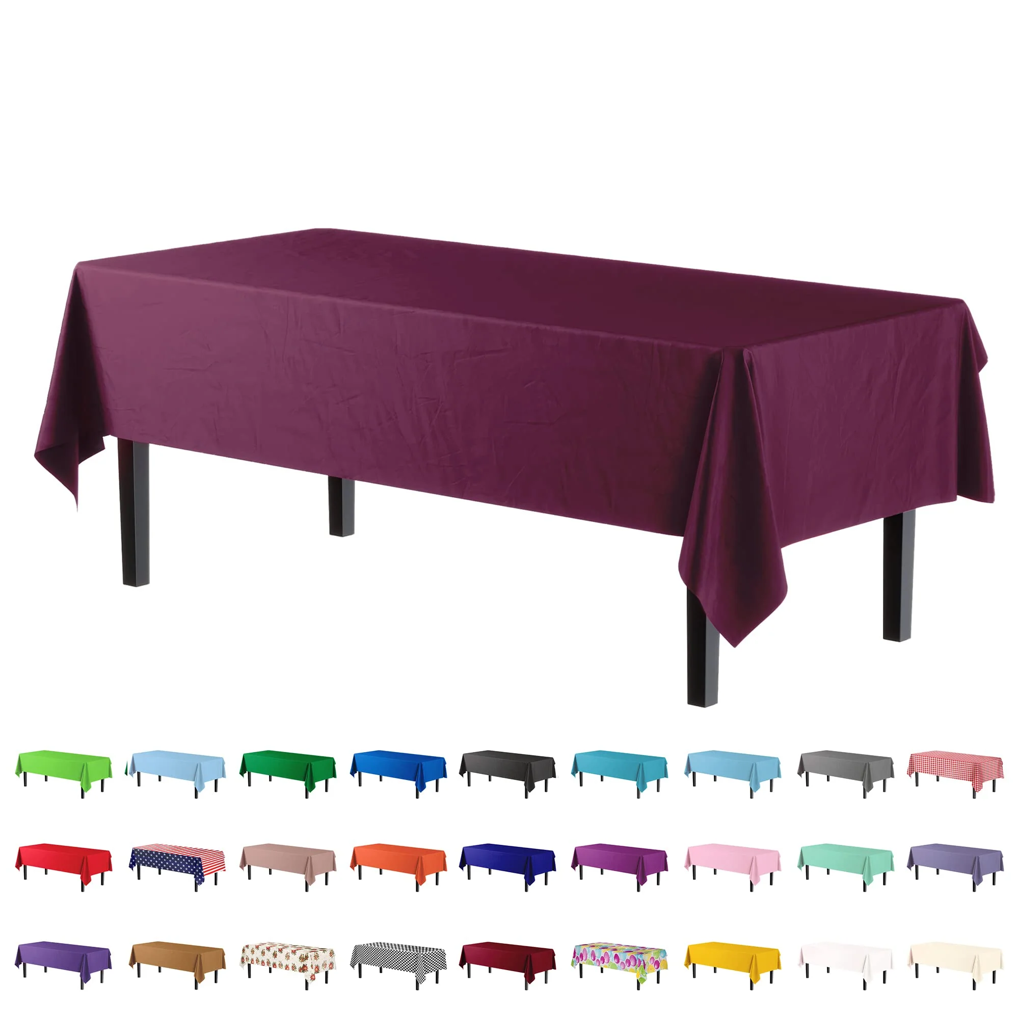 Plum Plastic Table Cover