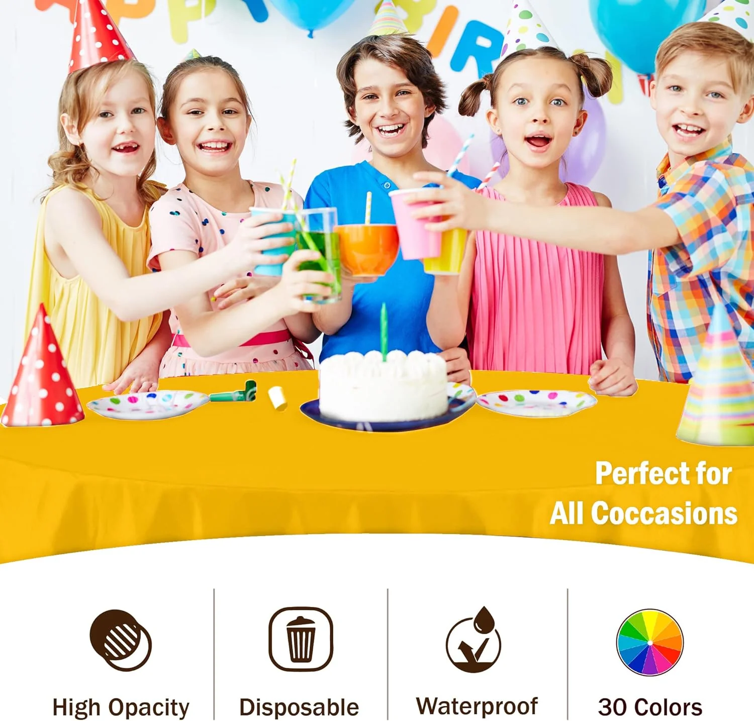 Premium Round Yellow Table Cover