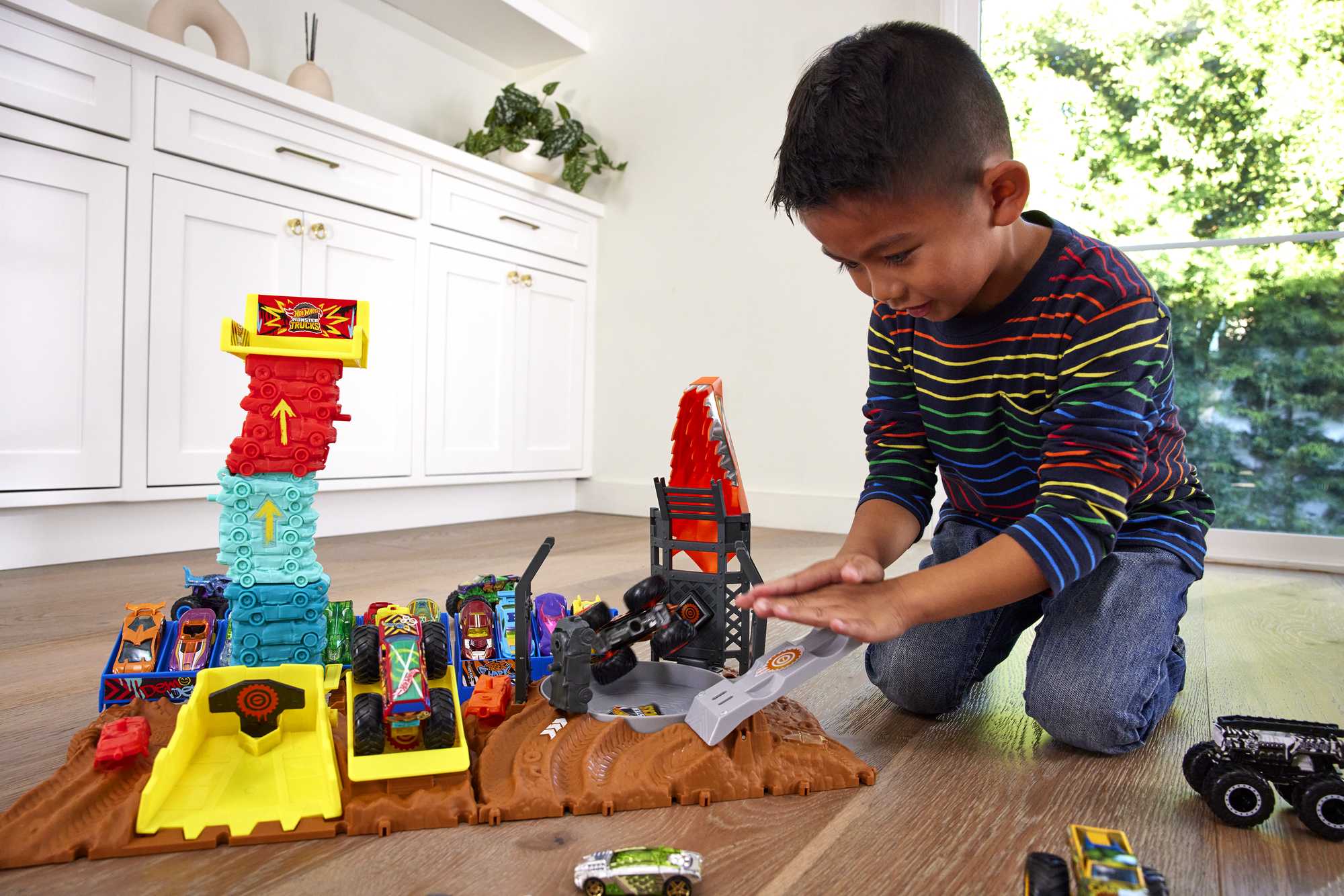 Hot?Wheels-Monster Trucks-Comp��tition de D��rapages-Coffret