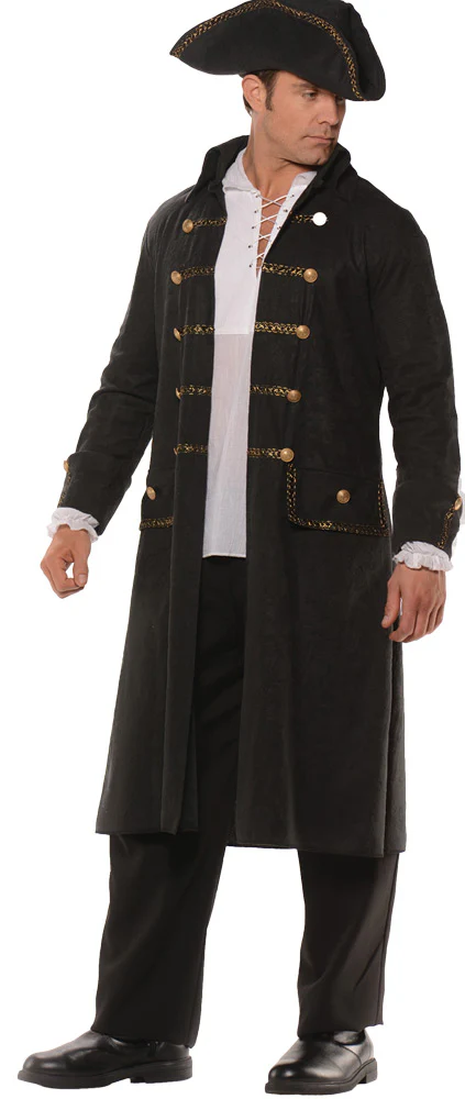 Black Pirate Captain Coat Set