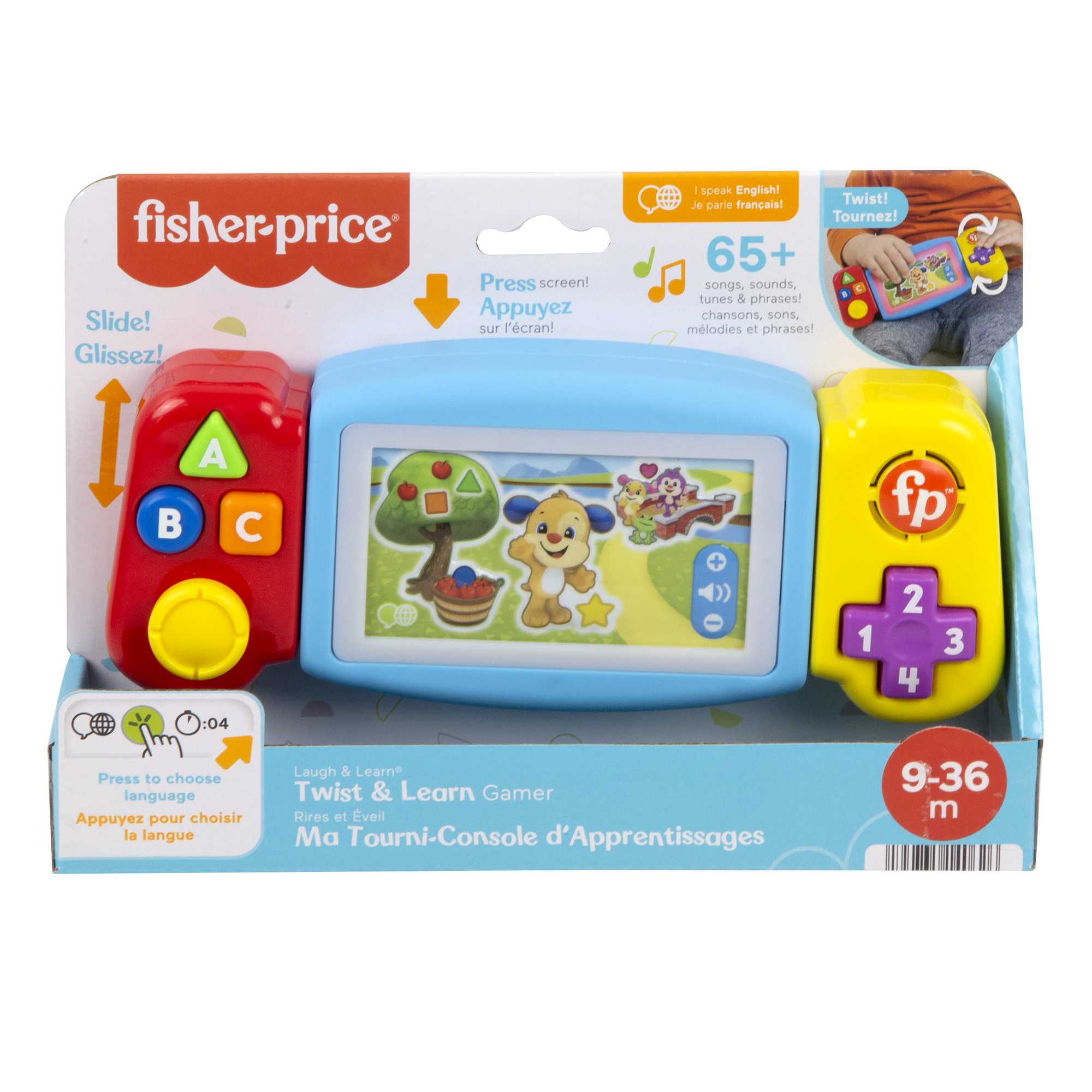 Fisher-Price Pretend Video Game Toddler Toy With Lights Sounds And Learning Songs, Laugh & Learn - English & French Version