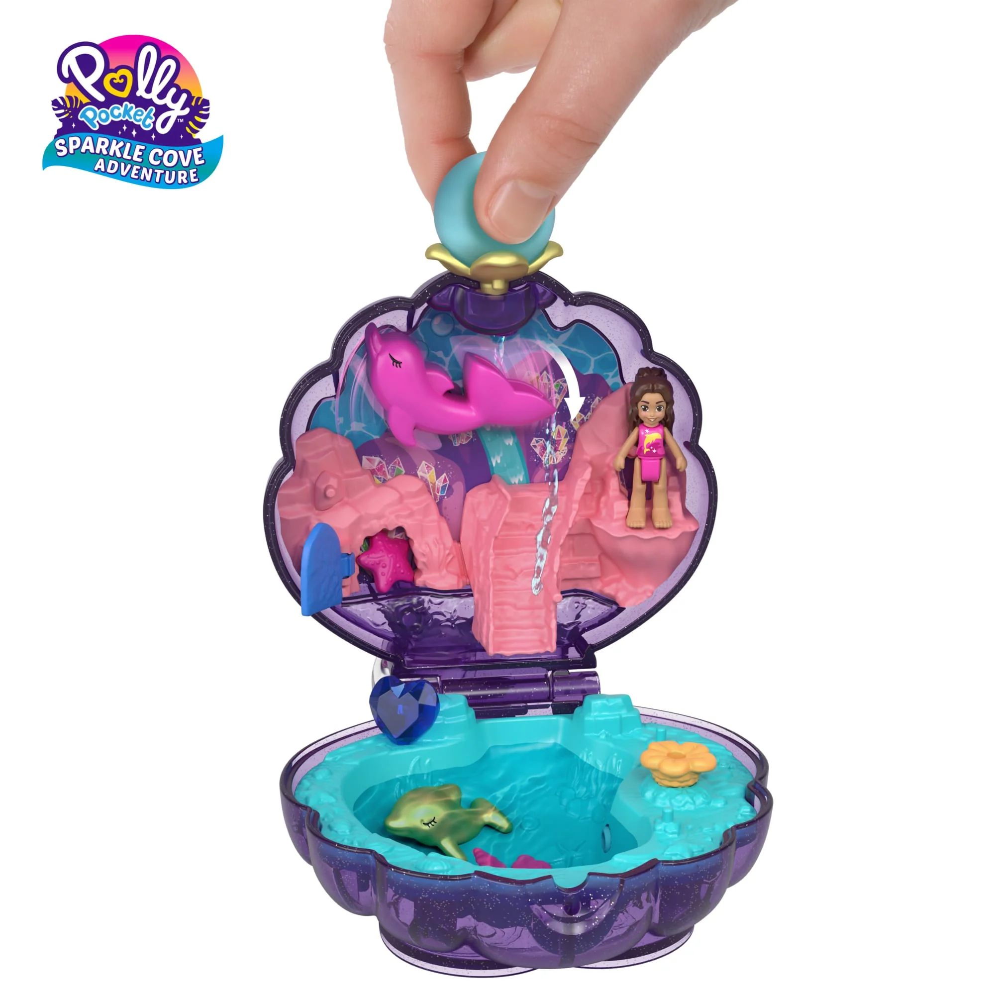Polly Pocket Sparkle Cove Adventure Underwater Lagoon Compact Playset With Micro Doll & Accessories