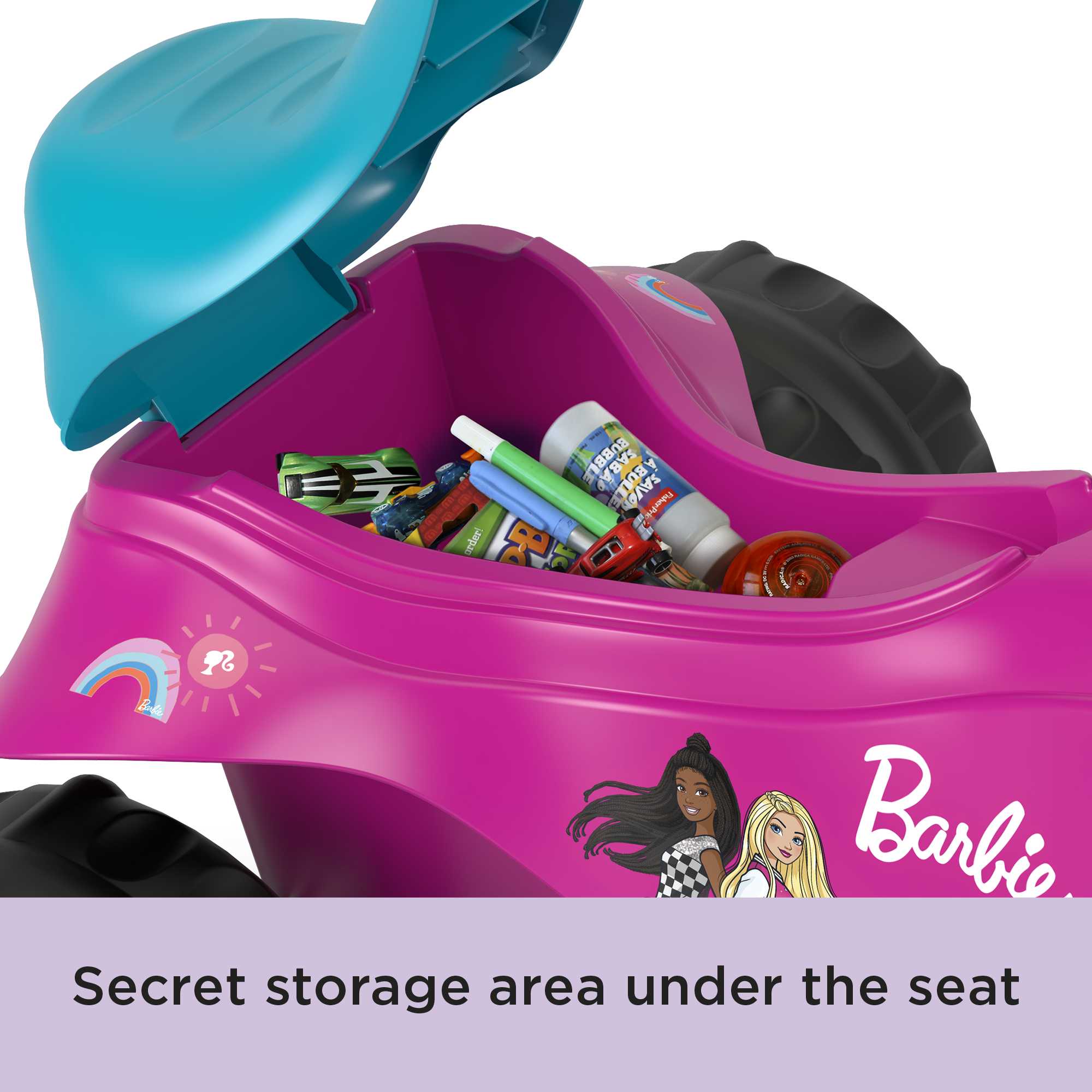 Fisher-Price Barbie Tricycle With Handlebar Grips, Multi-Terrain Tough Trike, Toddler Toy