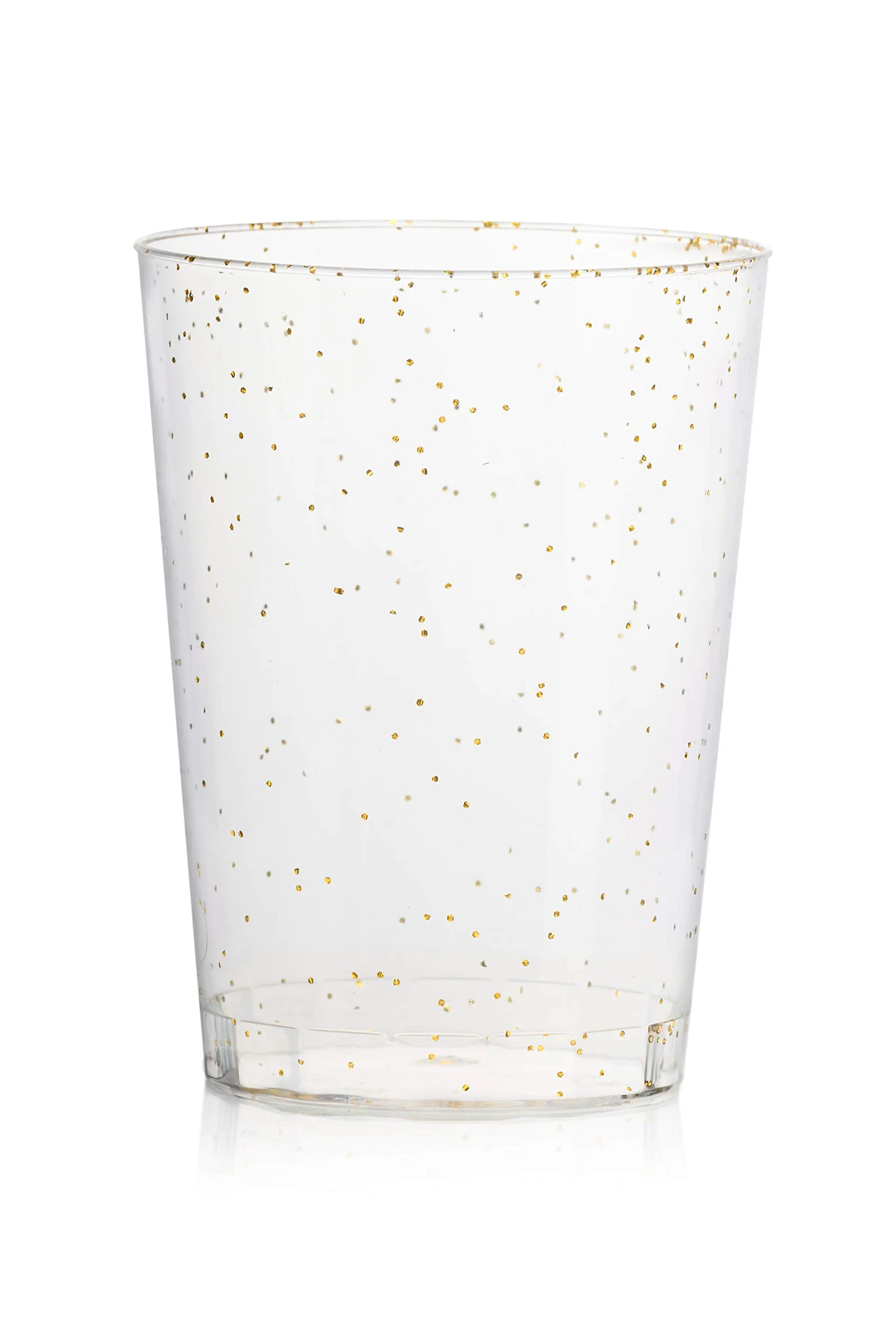 10 Oz. Gold Sparkle Plastic Tumblers | 20 Count