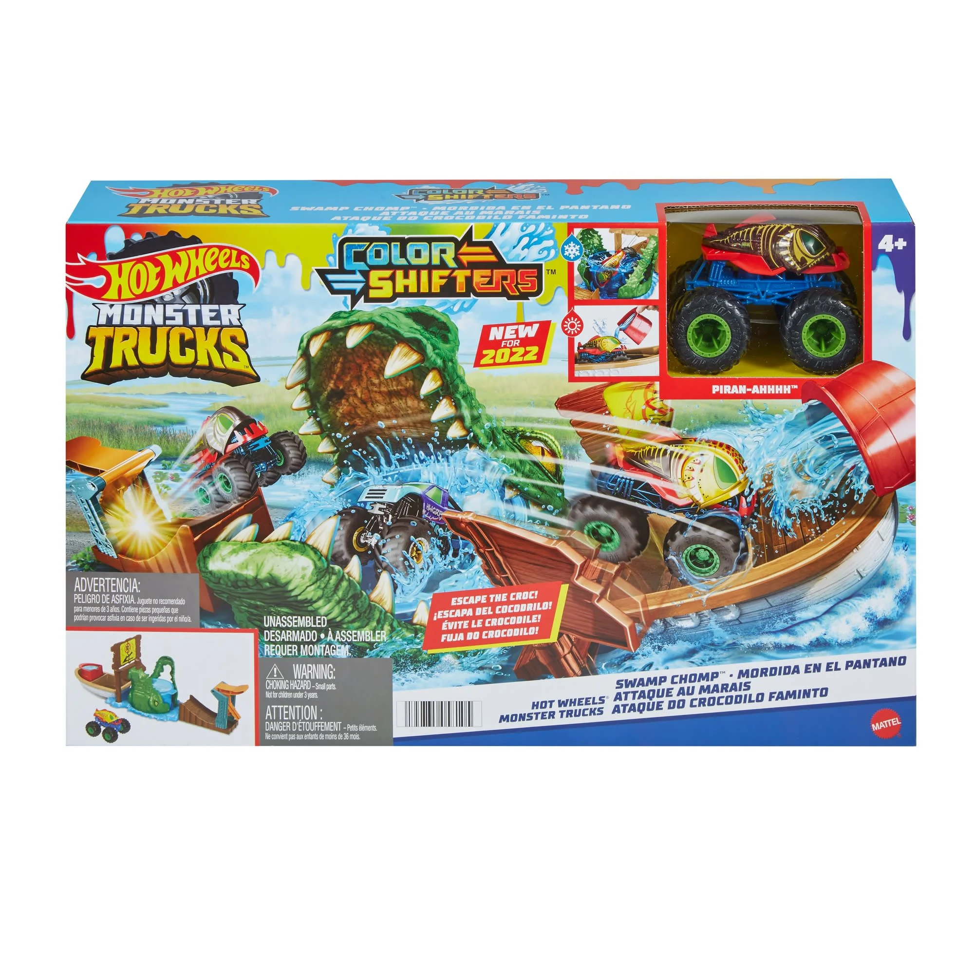 Hot Wheels Monster Trucks Swamp Chomp Playset, With 1 Toy Monster Truck