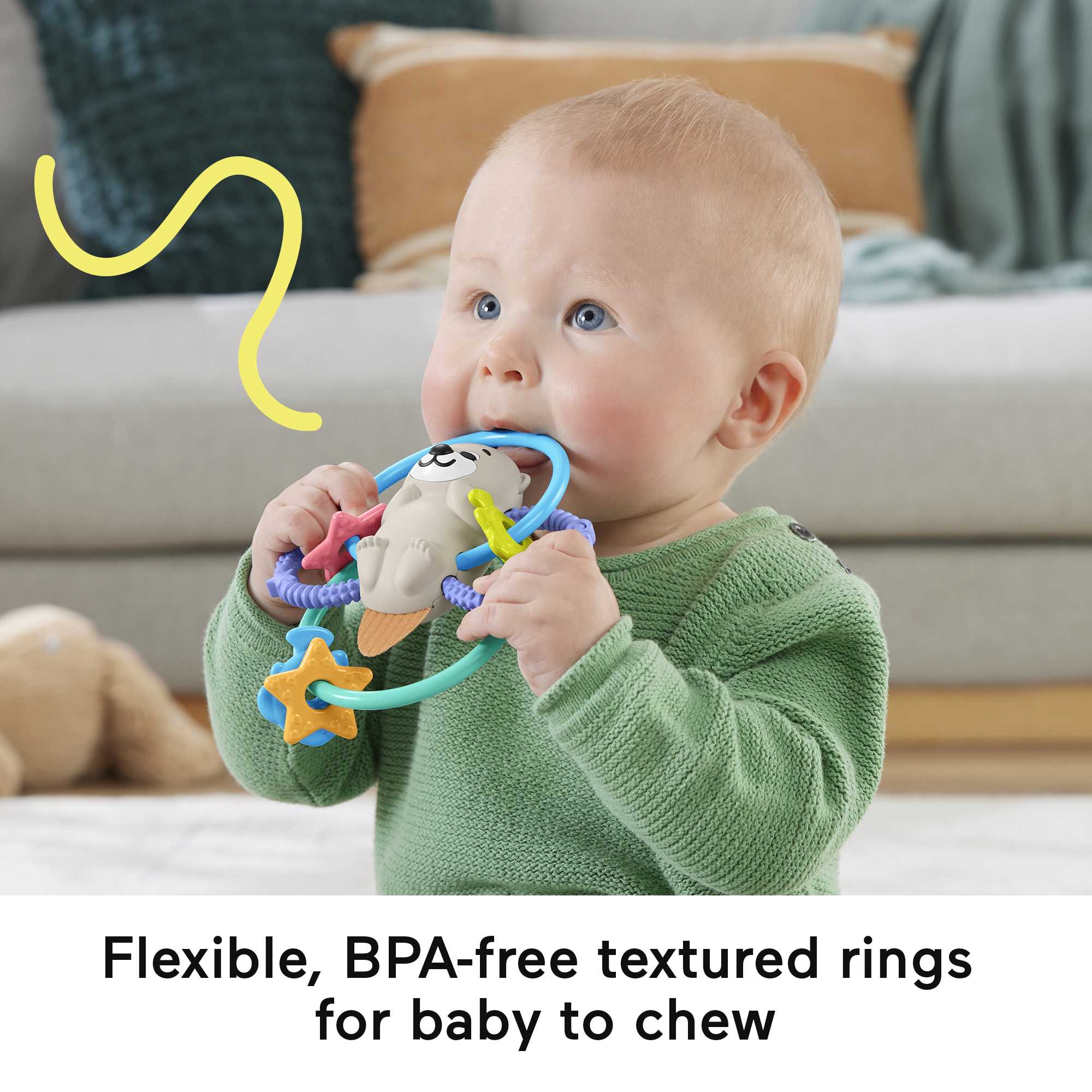 Fisher-Price Baby Rattle And Bpa-Free Teething Toy For Newborns, Twist & Teethe Otter