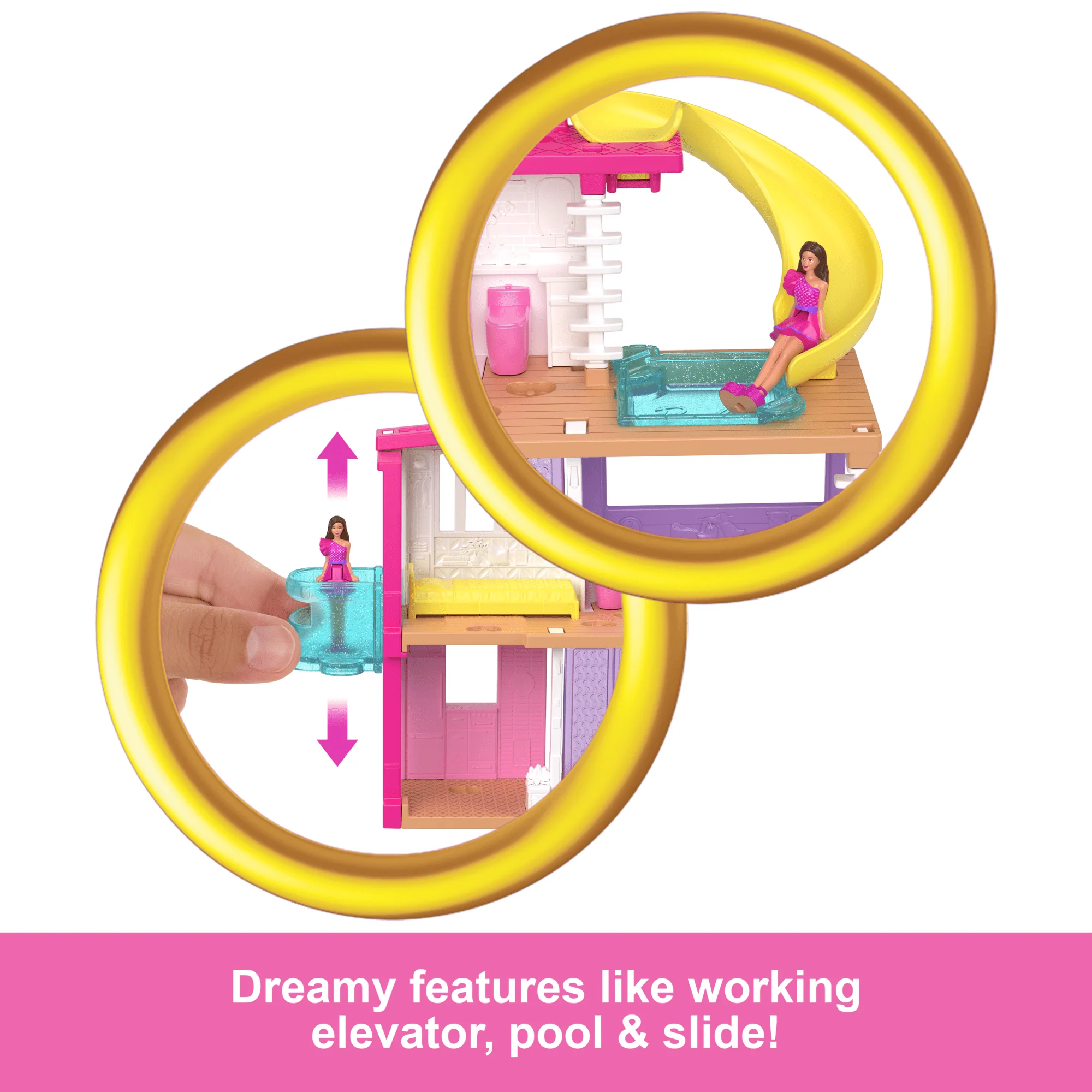 Barbie Mini Barbieland Doll House Playsets With 1.5-inch Doll, Furniture & Accessories