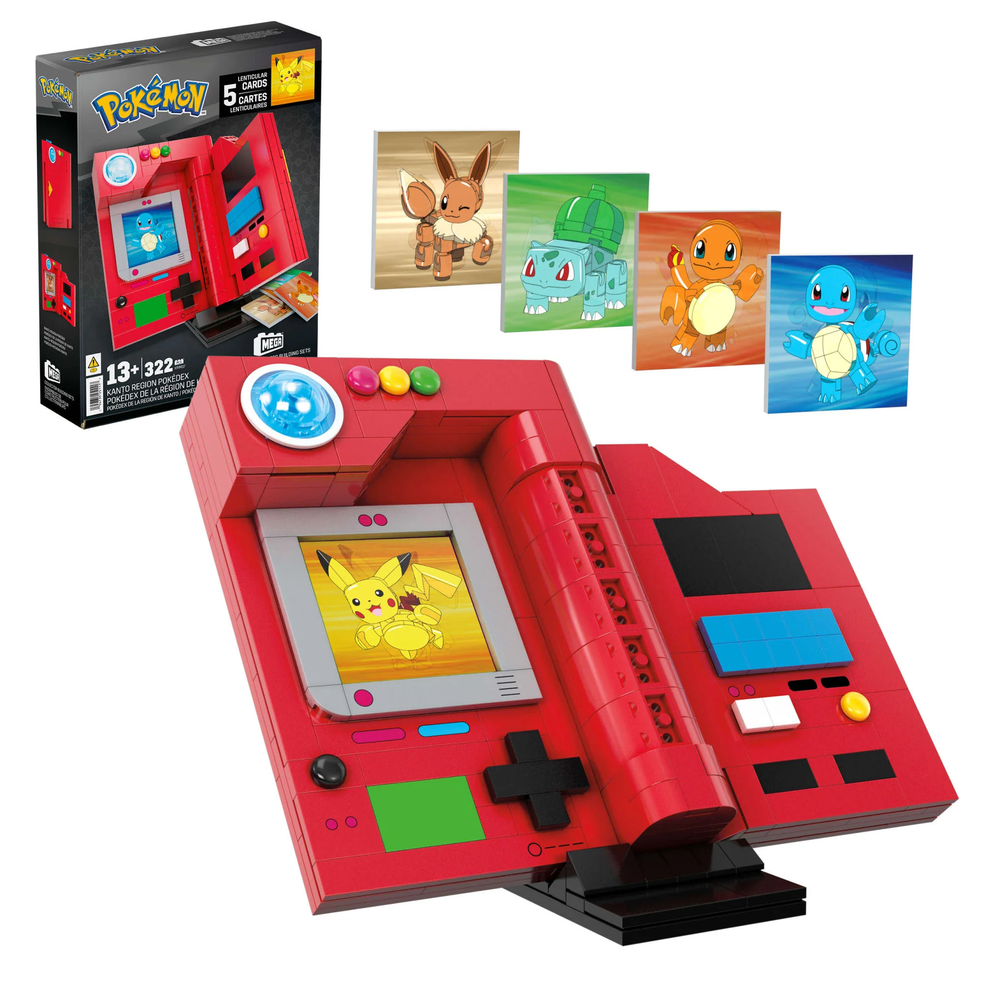 MEGA Pok��mon Kanto Region Pok��dex Building Kit (322Pieces) For Collectors