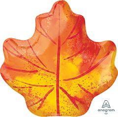 Anagram Thanksgiving Fall Maple Leaf 21in Foil Balloon FLAT