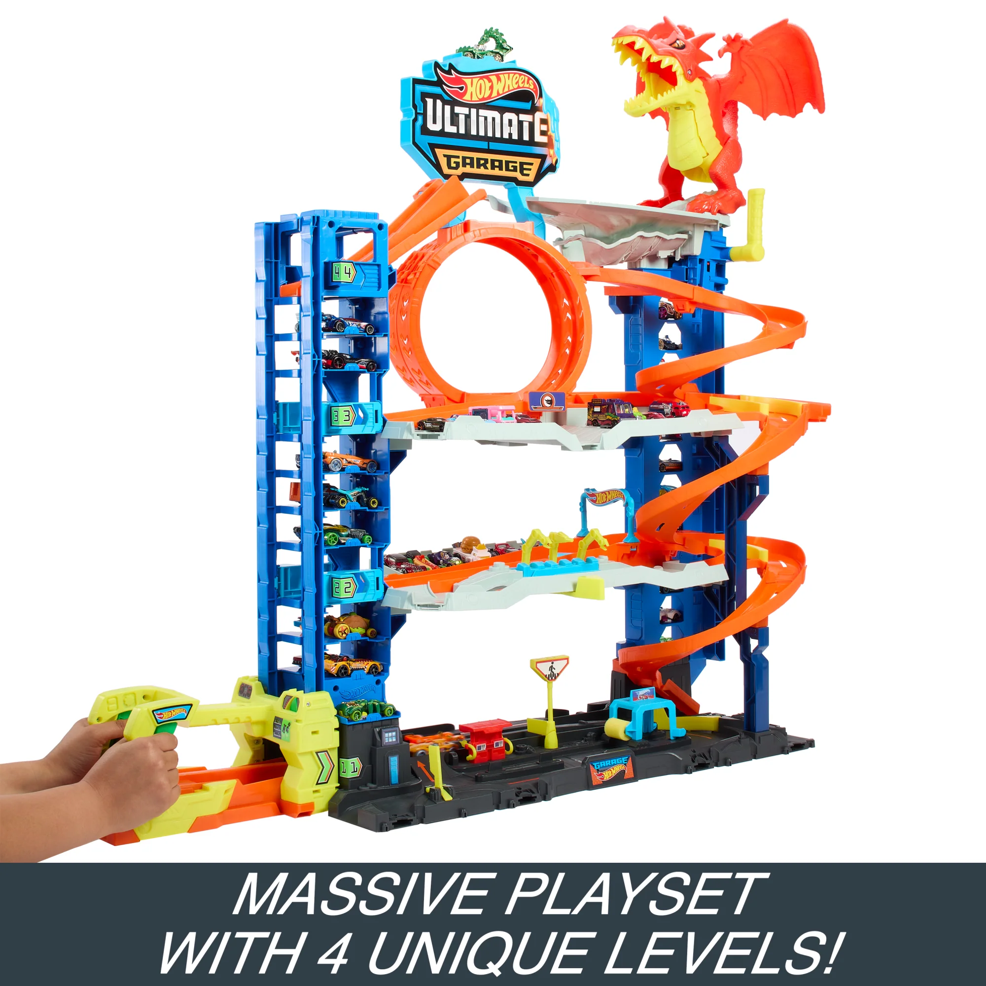 Hot Wheels City Ultimate Garage Playset With 2 Die-Cast Cars, Toy Storage For 50+ Cars