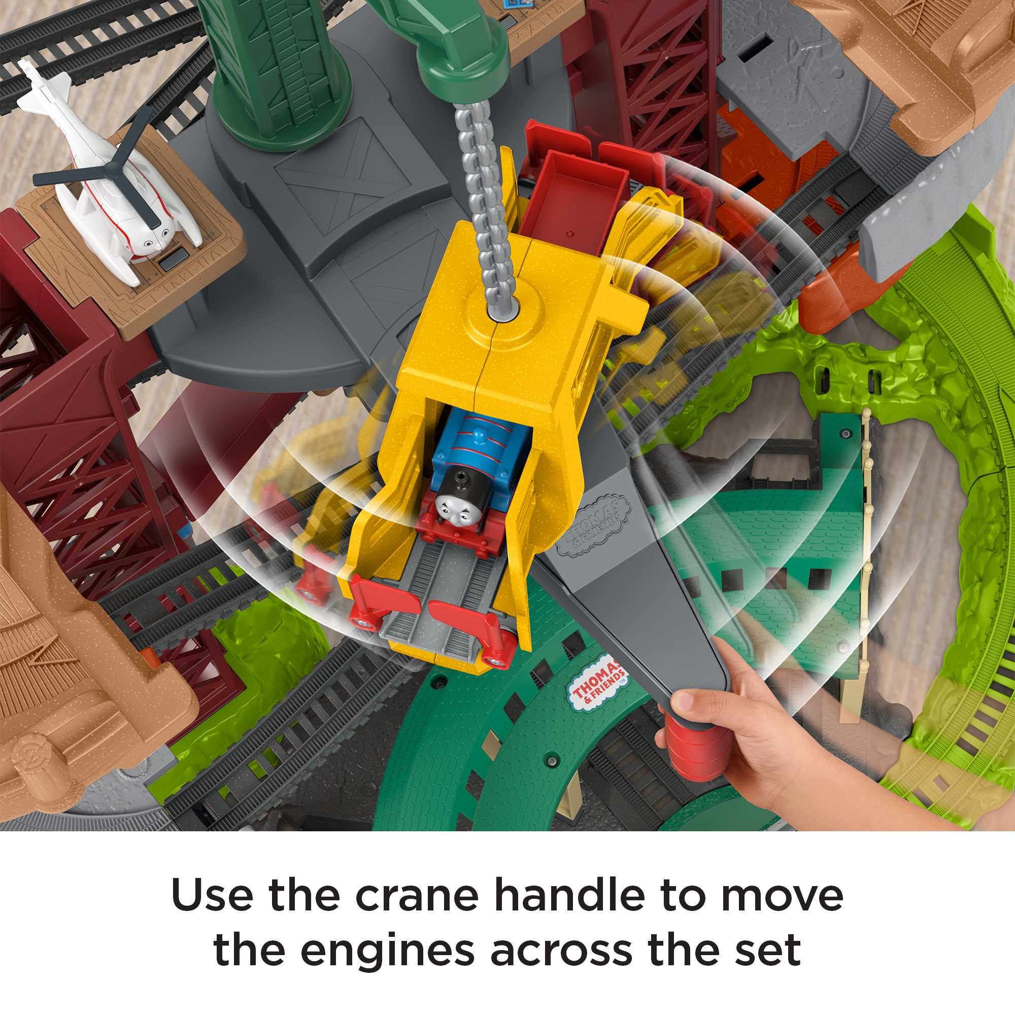 Thomas And Friends Multi-Level Train Set With Spinning Turntable, Trains & Cranes Super Tower