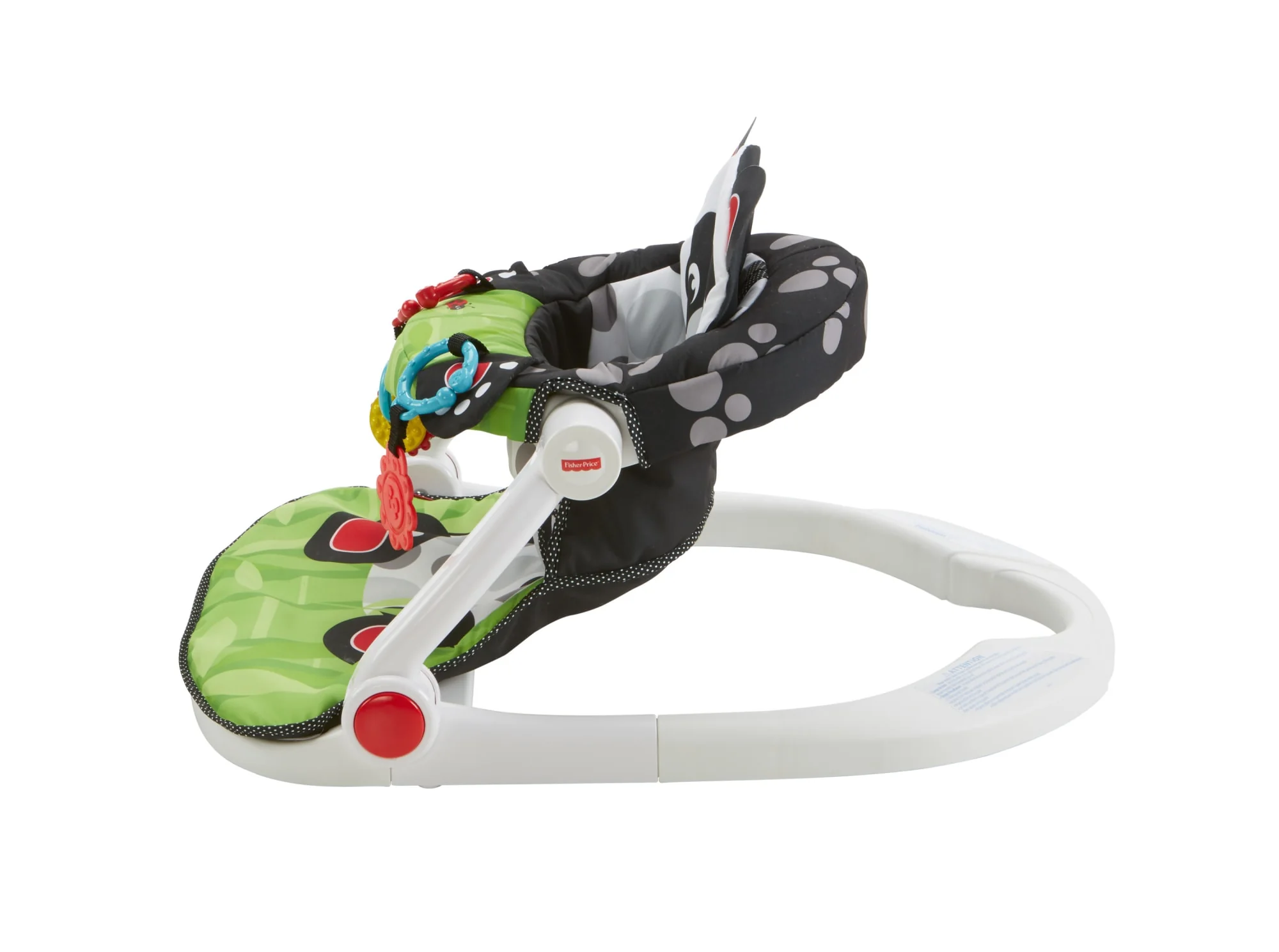 Fisher-Price Sit-Me-Up Floor Seat Portable Baby Chair With Toys Crinkle & Squeaker, Panda Paws