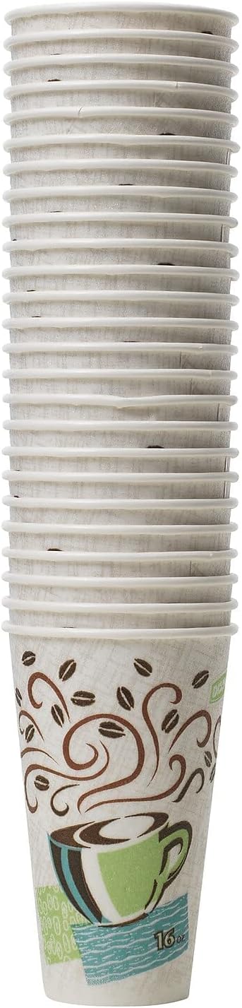 Dixie PerfecTouch 12 Oz Insulated Paper Hot Coffee Cup by GP PRO (Georgia-Pacific); Coffee Haze; 5342DX; 500 Count (25 Cups Per Sleeve; 20 Sleeves Per Case)