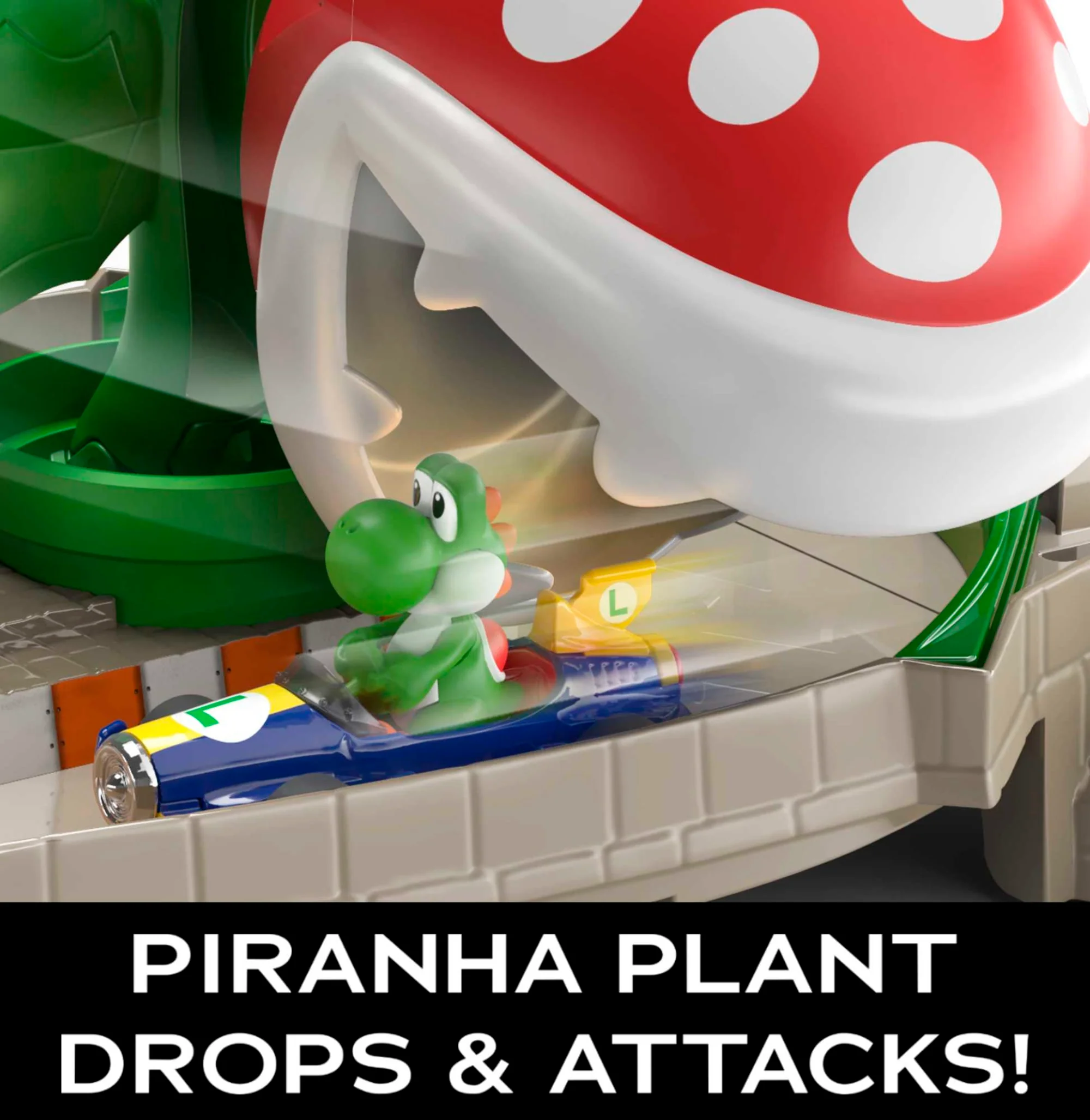 Hot Wheels Mario Kart Piranha Plant Track Playset With 1 Toy Car