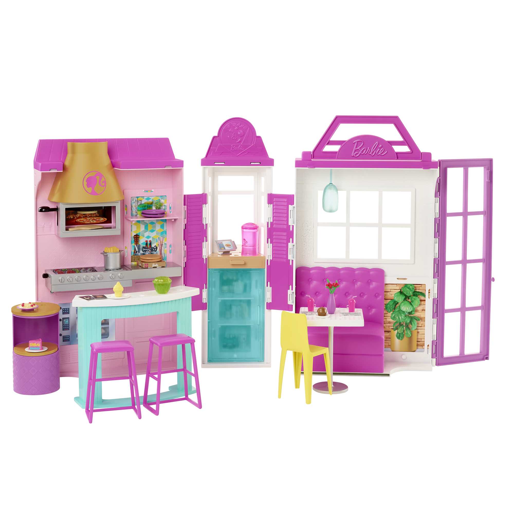 Barbie Cook ��n Grill Restaurant Playset With More Than 30 Pieces