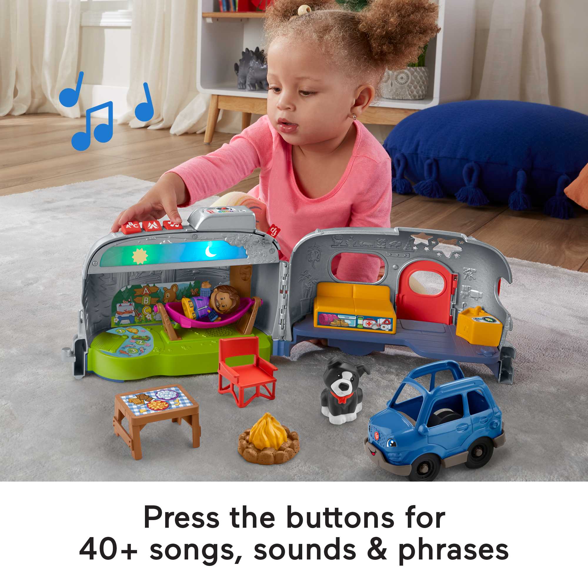 Fisher-Price Little People Light-Up Learning Camper Vehicle And Interactive Playset