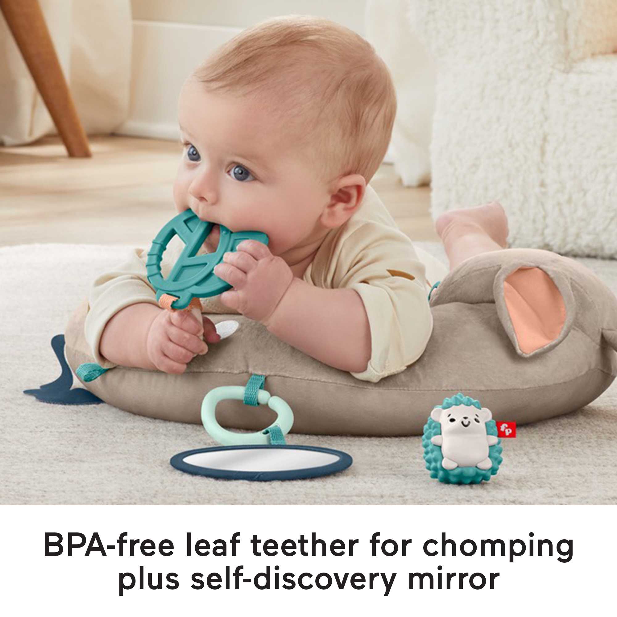 Fisher-Price Tummy Time Fawn Wedge Newborn Toy Set