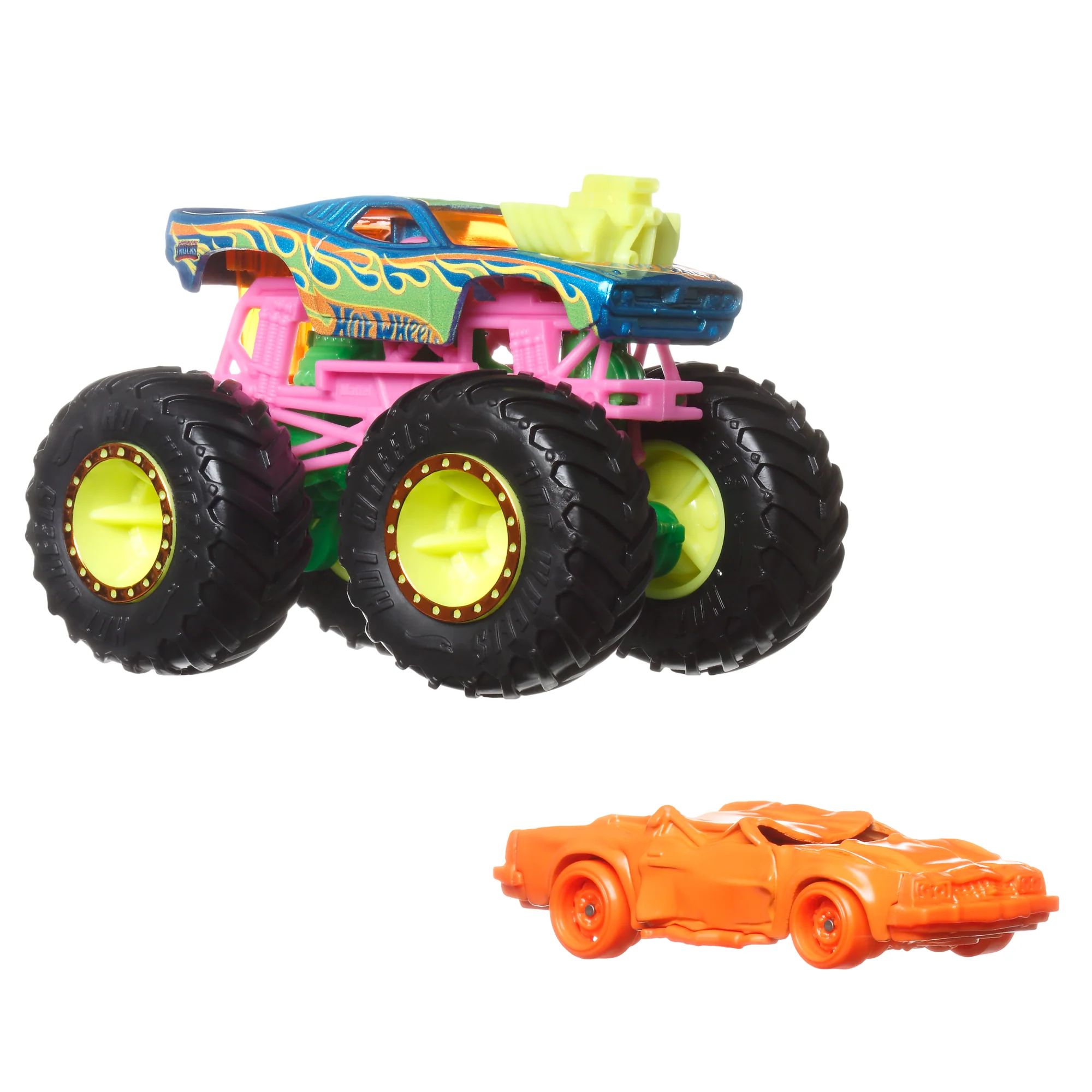 Hot Wheels Monster Trucks Veh��culo de Juguete Cami��n Ne��n Rodger Dodger + Speed Bump