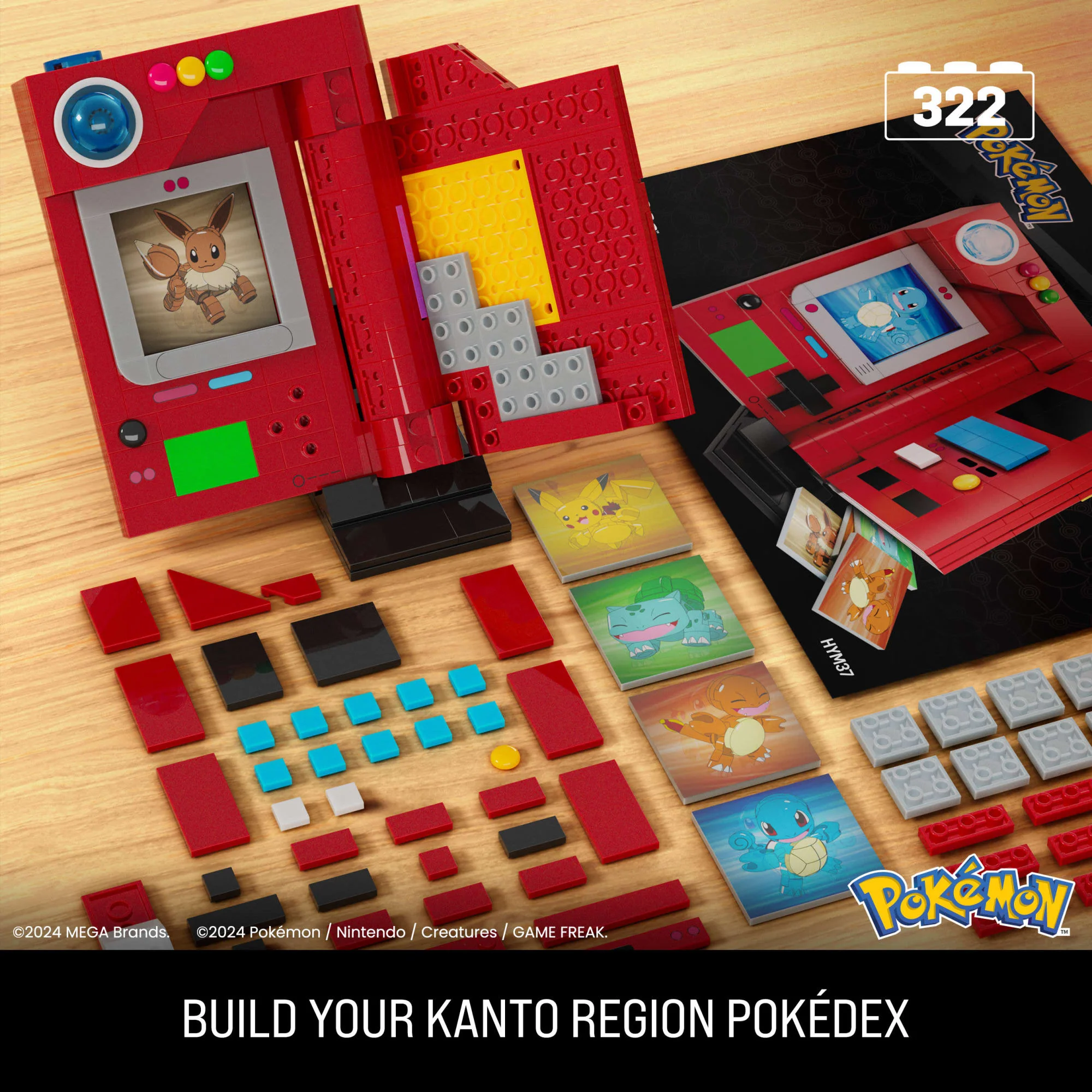 MEGA Pok��mon Kanto Region Pok��dex Building Kit (322Pieces) For Collectors