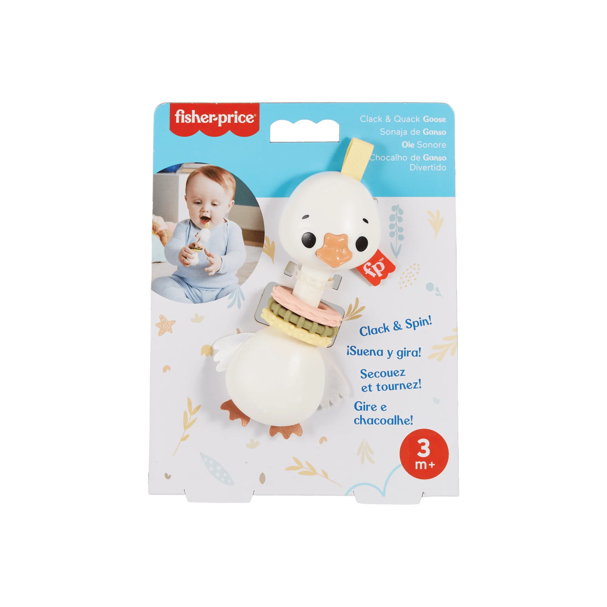 Fisher Price Clack & Quack Goose Baby Toy With Fine Motor Activity For Newborns