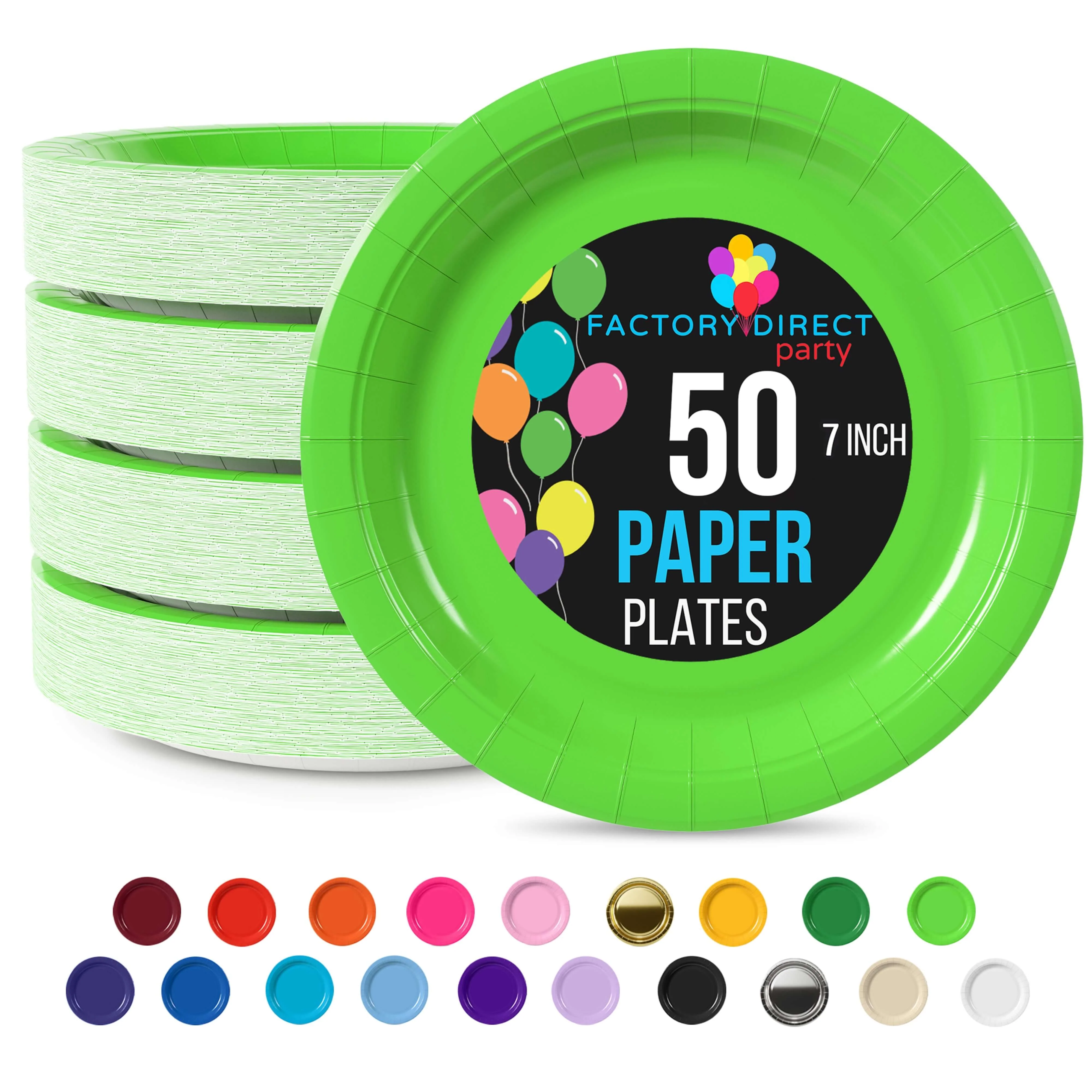 7 In. Lime Paper Plates - 50 Ct.