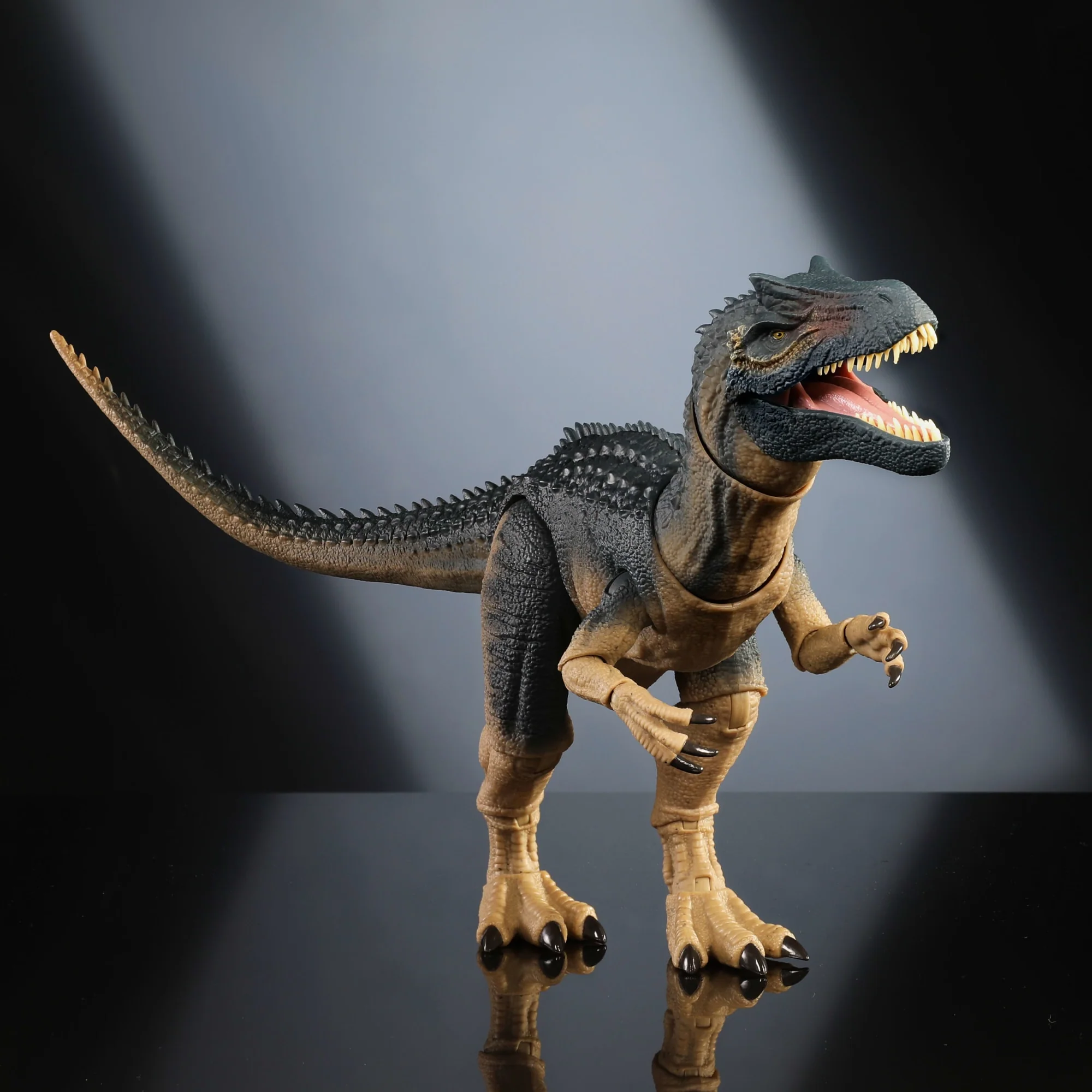 Jurassic World Hammond Collection Allosaurus Dinosaur Action Figure With Glass Eyes, Wired Tail