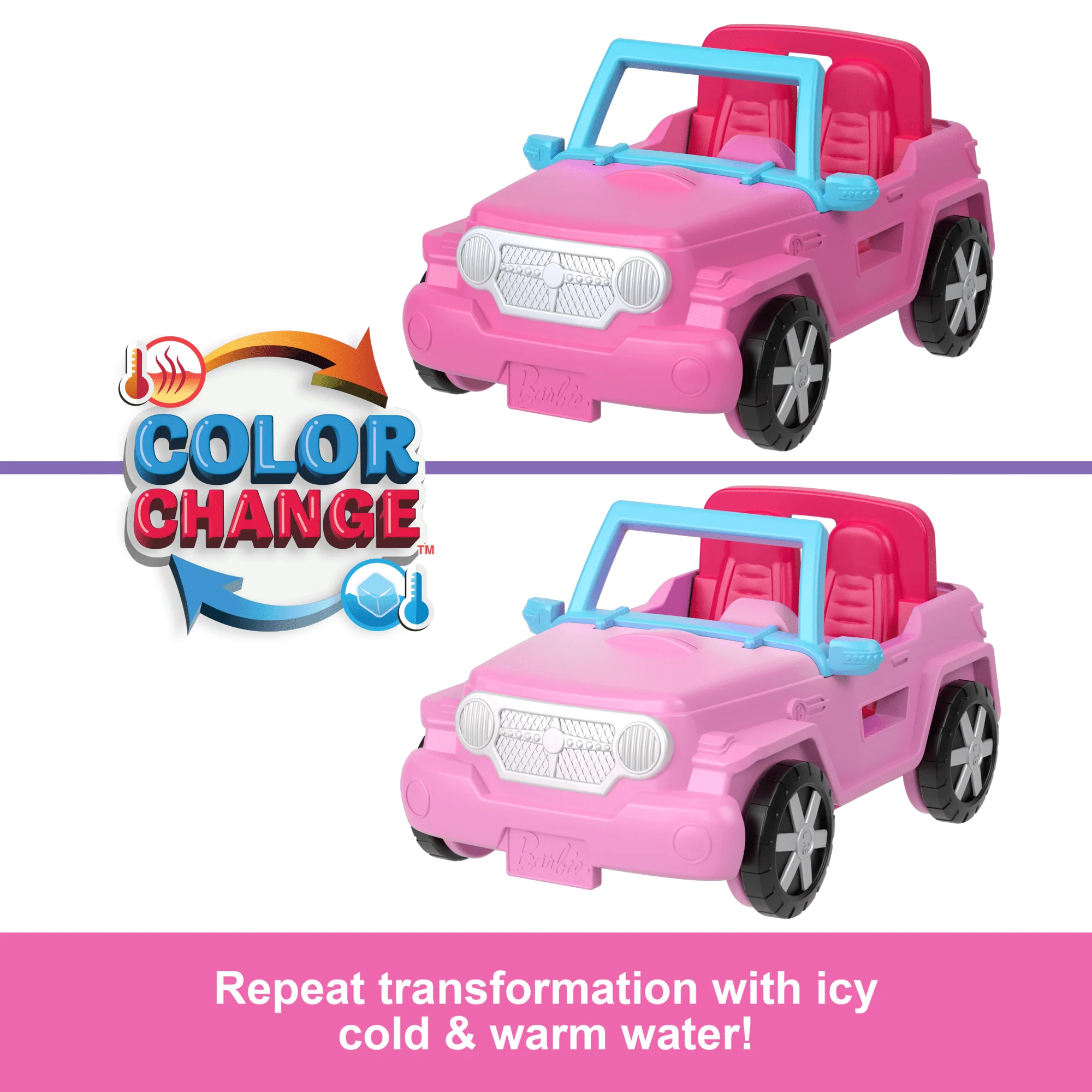 Barbie Mini Barbieland Doll & Vehicle Set With 1.5-inch Doll, Color-Change Suv & Tent Accessory