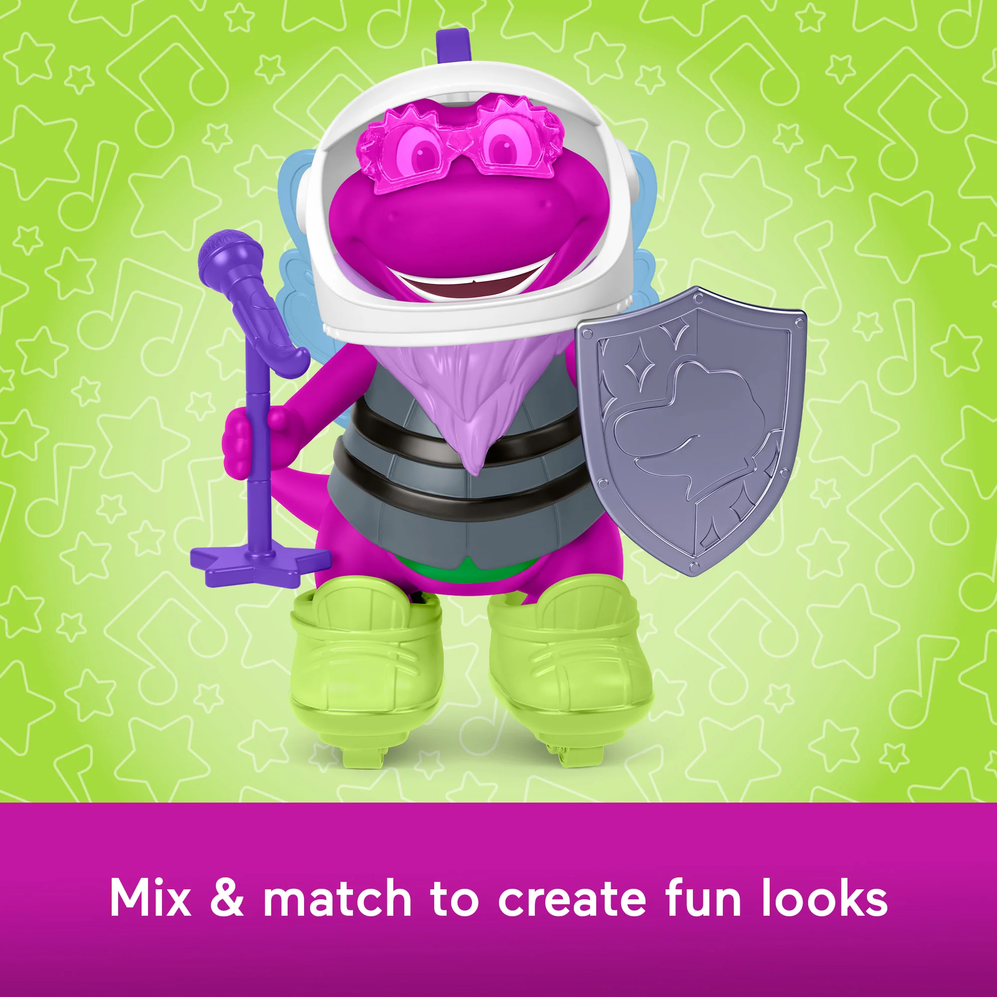 Fisher-Price Barney's World Dress Up Barney Set, 1 Figure & 20 Pieces