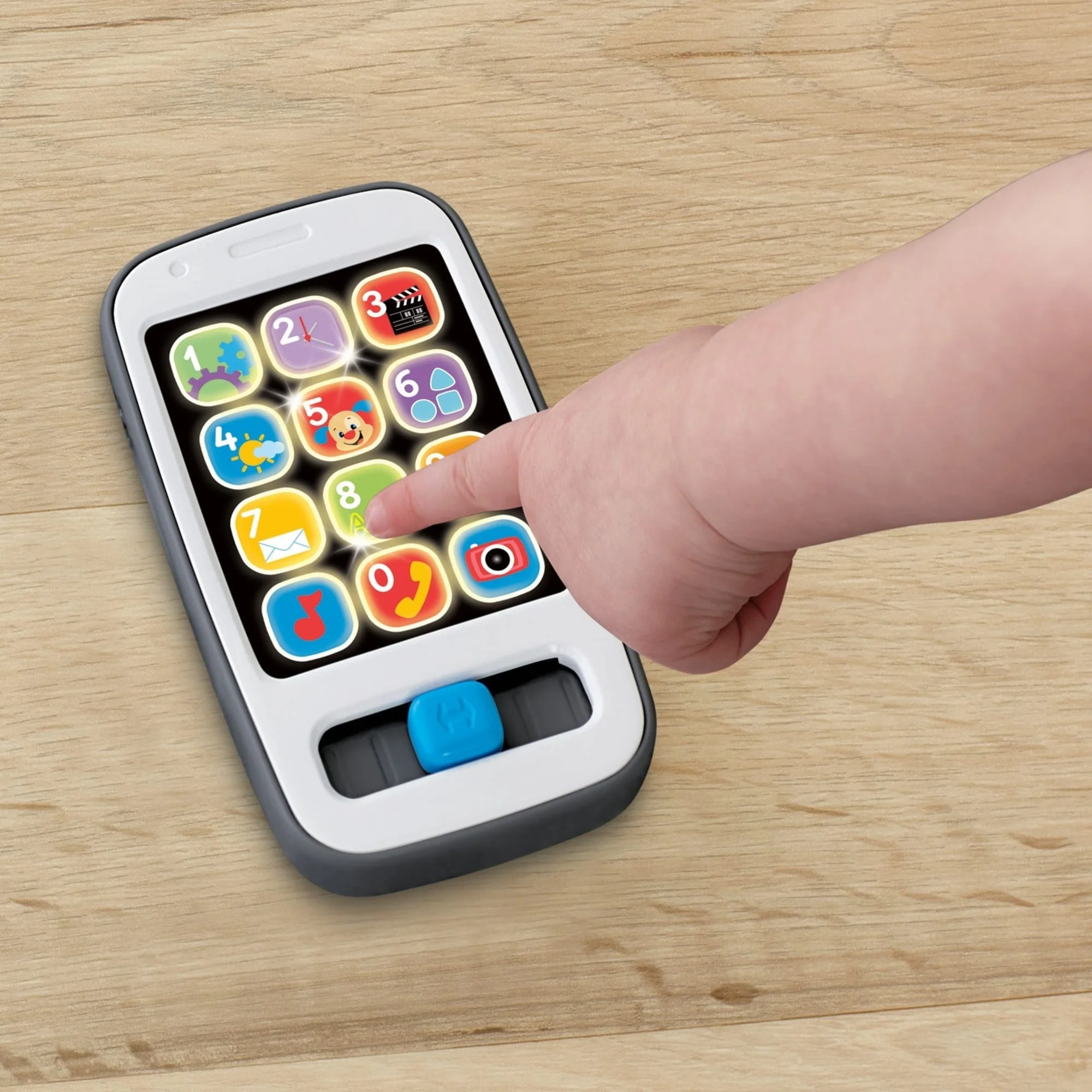 Fisher-Price Laugh & Learn Smart Phone Electronic Baby Learning Toy With Lights & Sounds, Gray