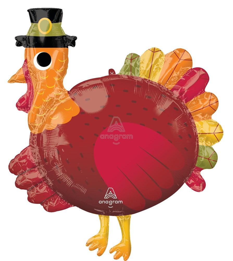 Anagram Thanksgiving Turkey 31in Foil Balloon FLAT