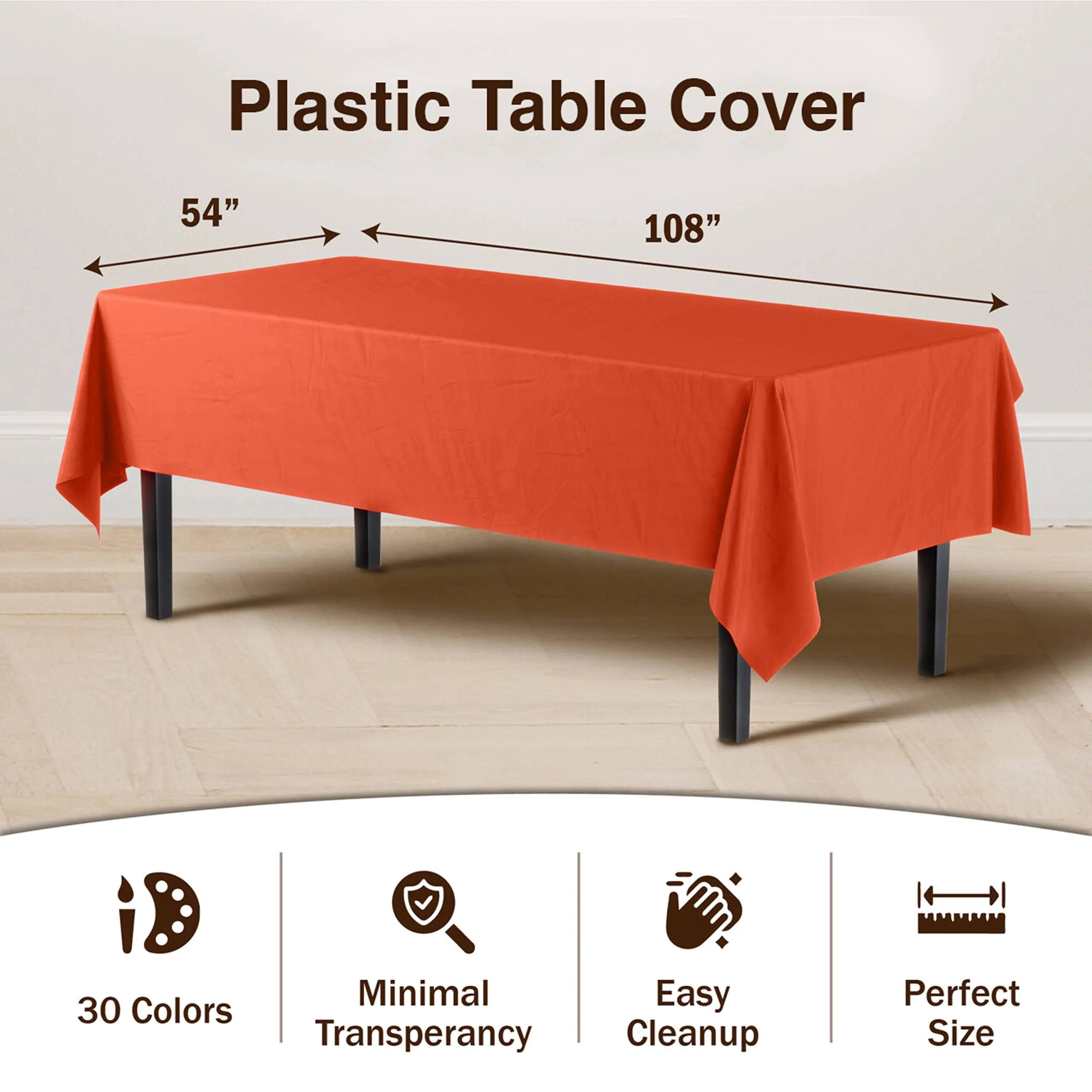 Orange Plastic Table Cover