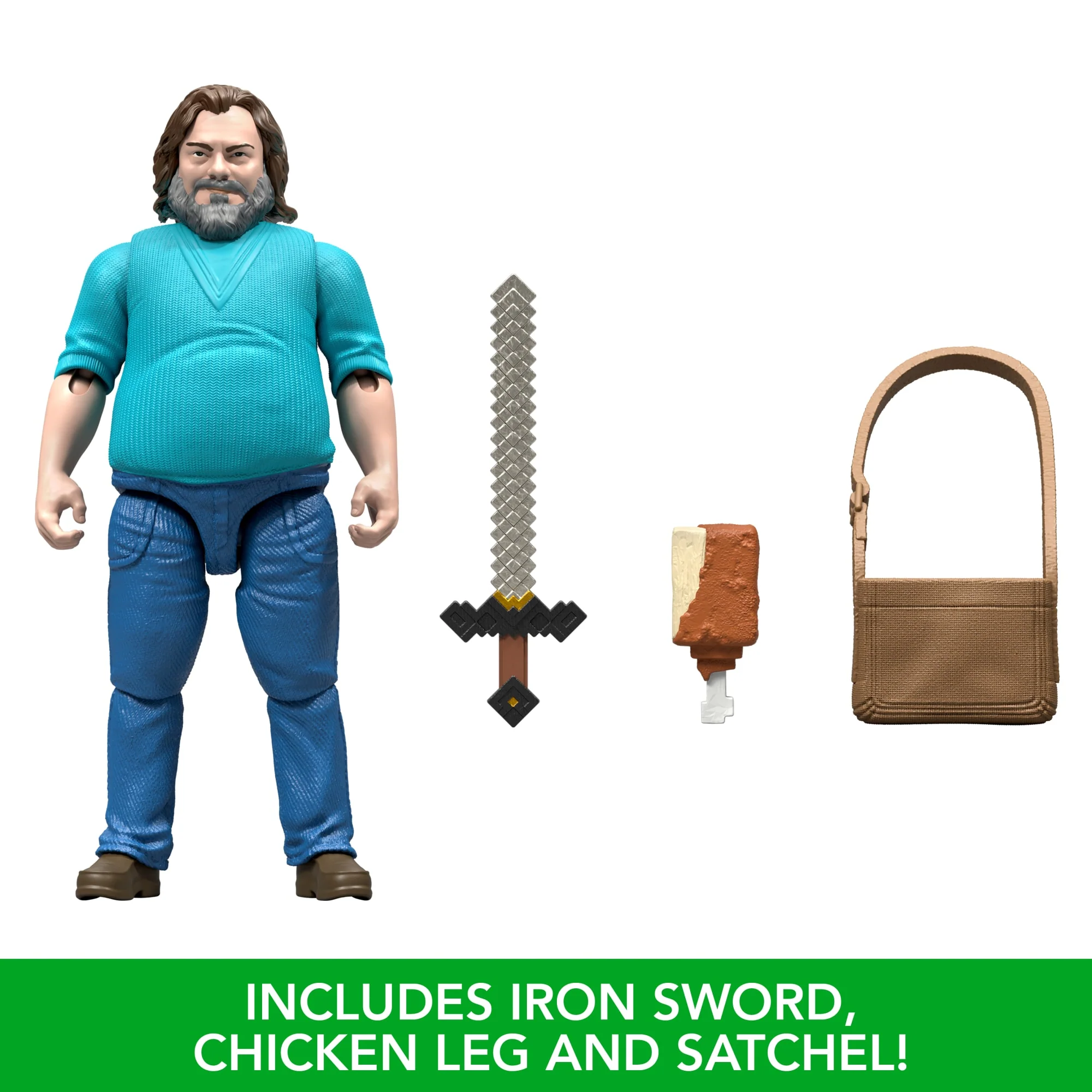 Minecraft Steve Action Figure & Accessories, 4-Inch Toy Set Inspired By A Minecraft Movie