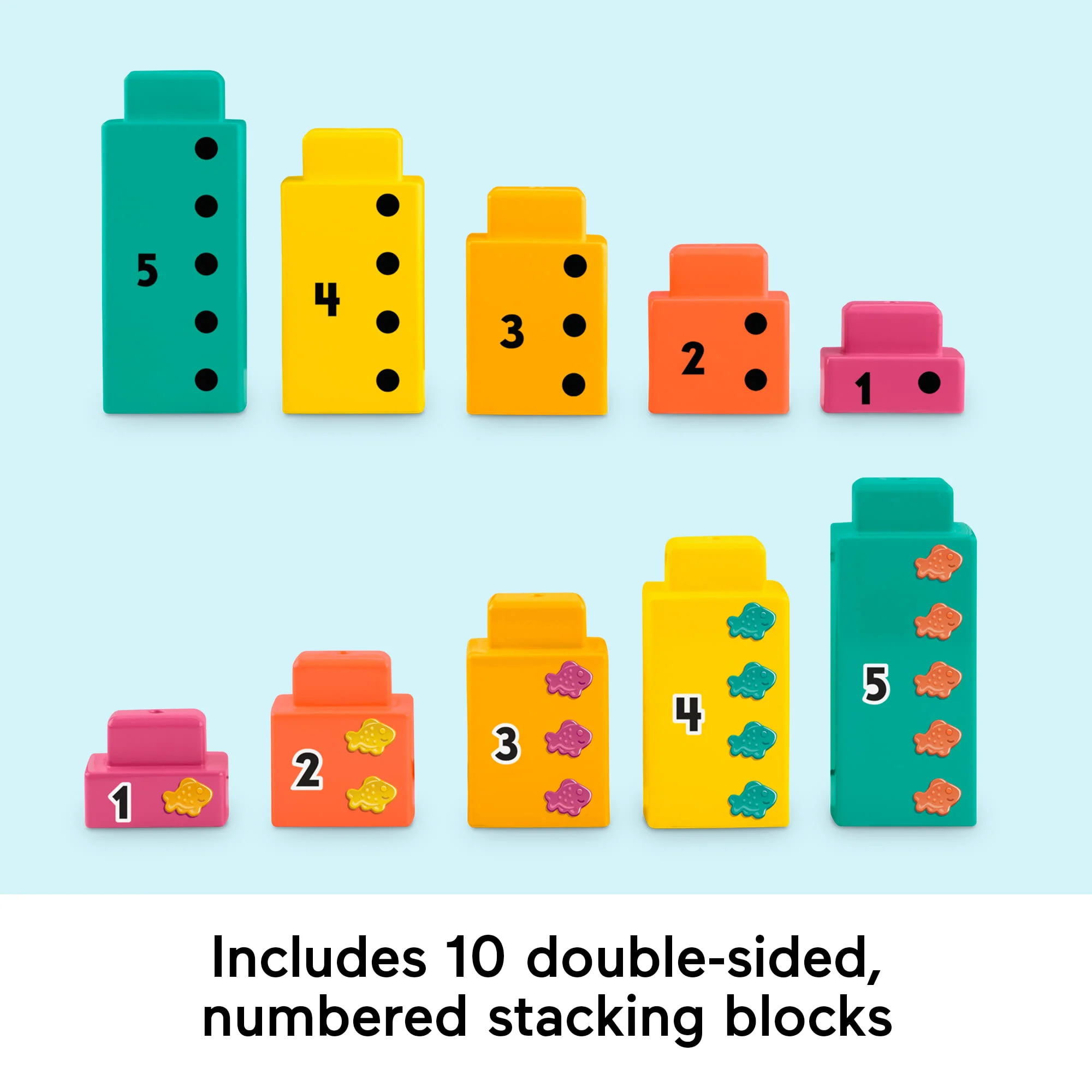 Fisher-Price Adding Alligator Educational Toy With 10 Stacking Blocks For Preschool Kids