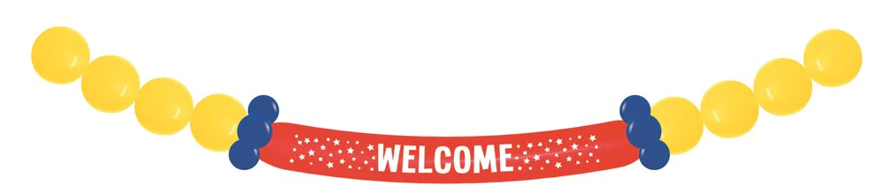 10' Sempertex Welcome Balloon Banner Latex 17ct