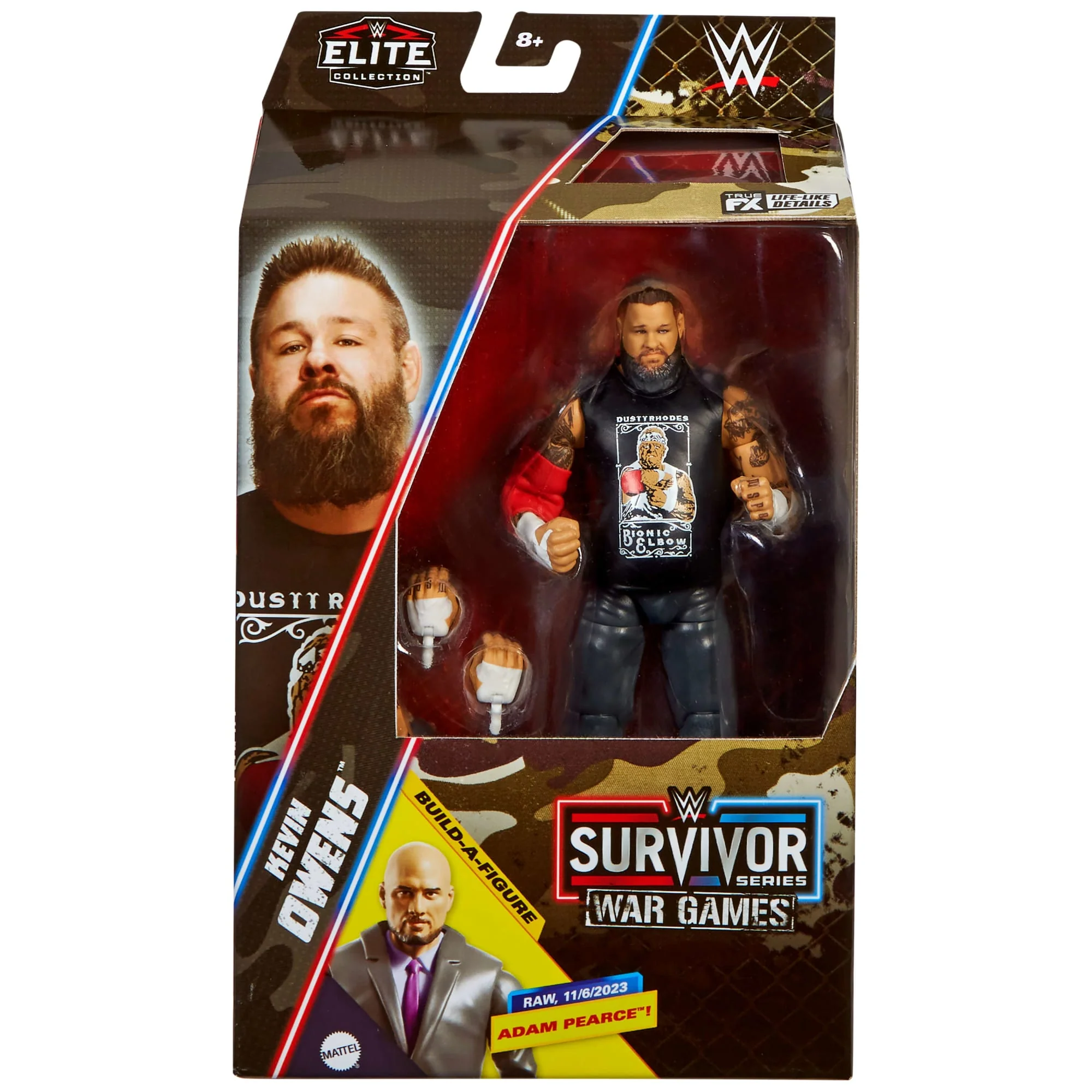 WWE Elite Collection Premium Live Event Kevin Owens Action Figure & Accessories, Build-A-Figure Pieces