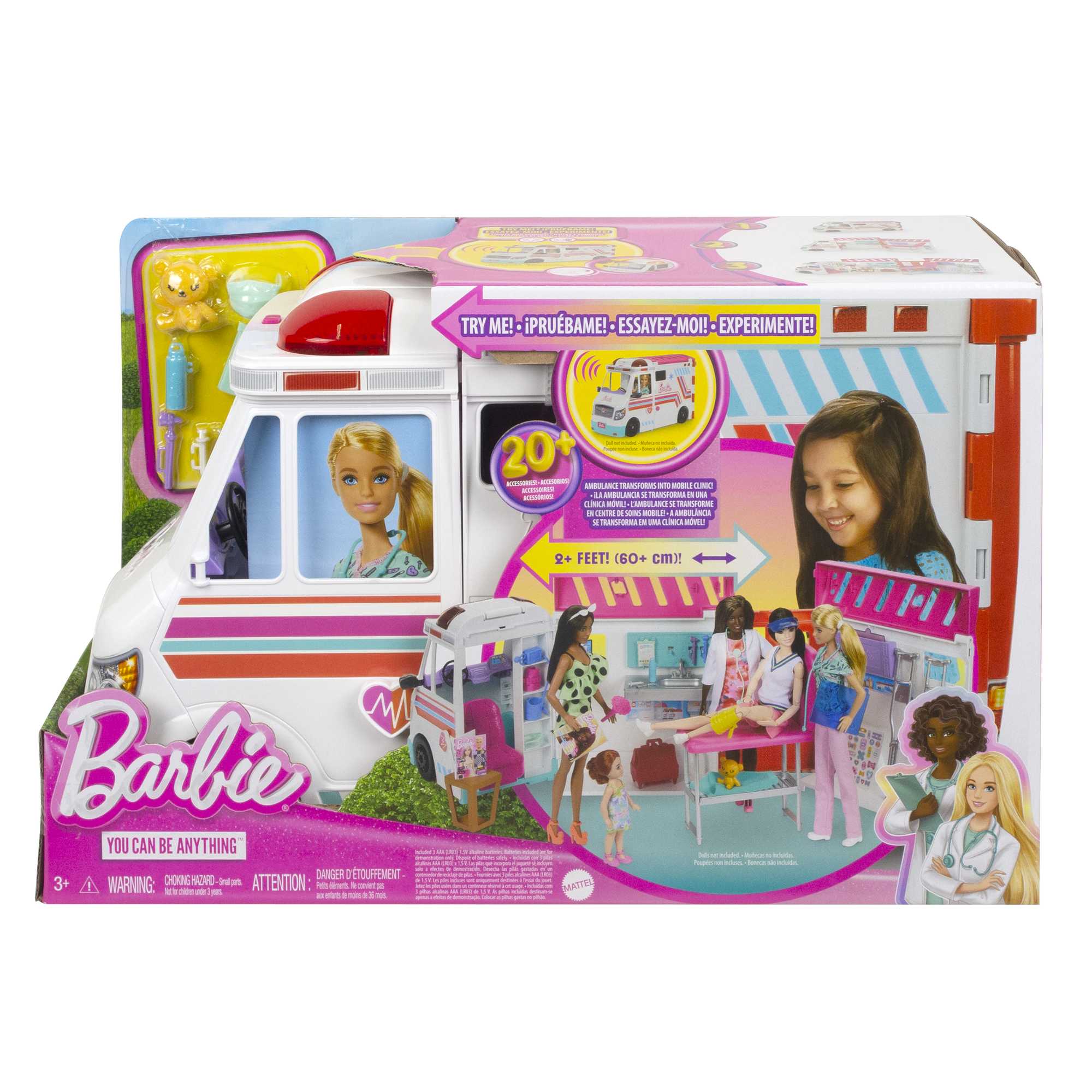 Barbie Toys, Transforming Ambulance And Clinic Playset, 20+ Accessories, Care Clinic