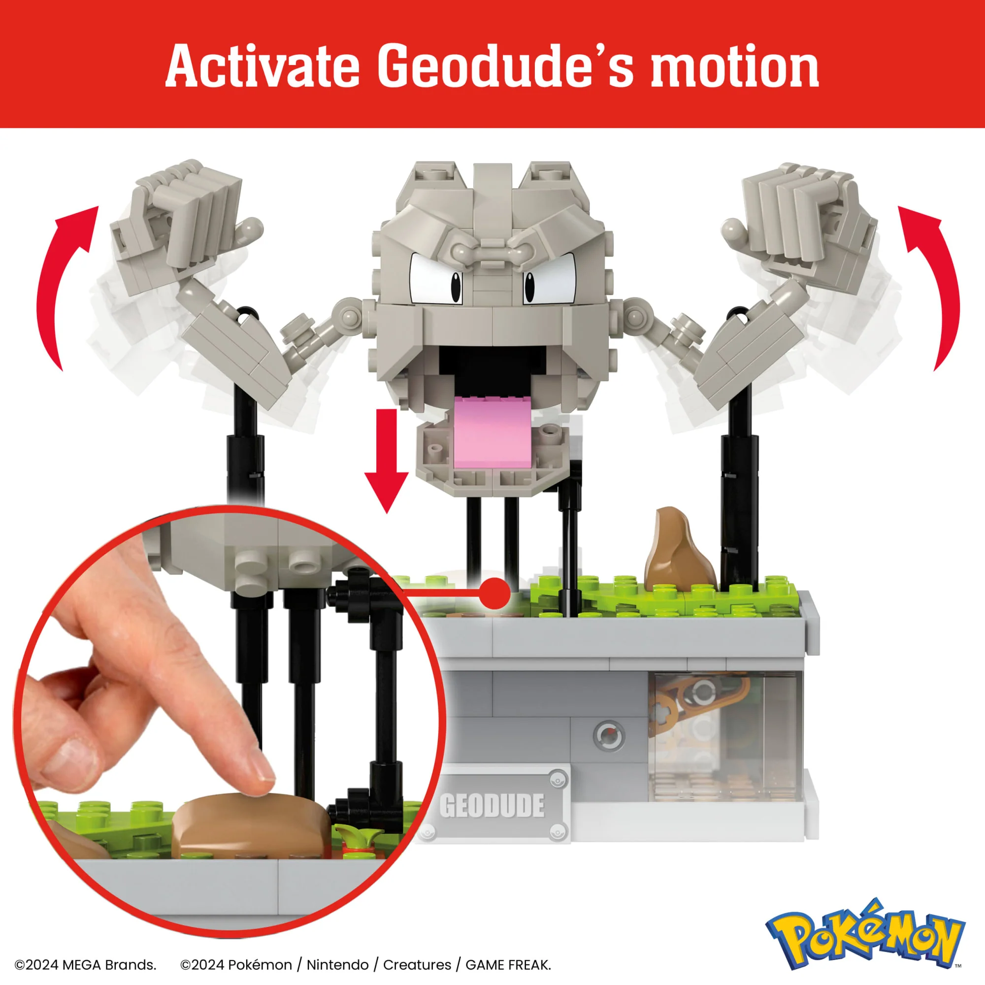 MEGA Pok��mon Mini Motion Geodude Building Kit With Motion (354 Pieces) For Collectors