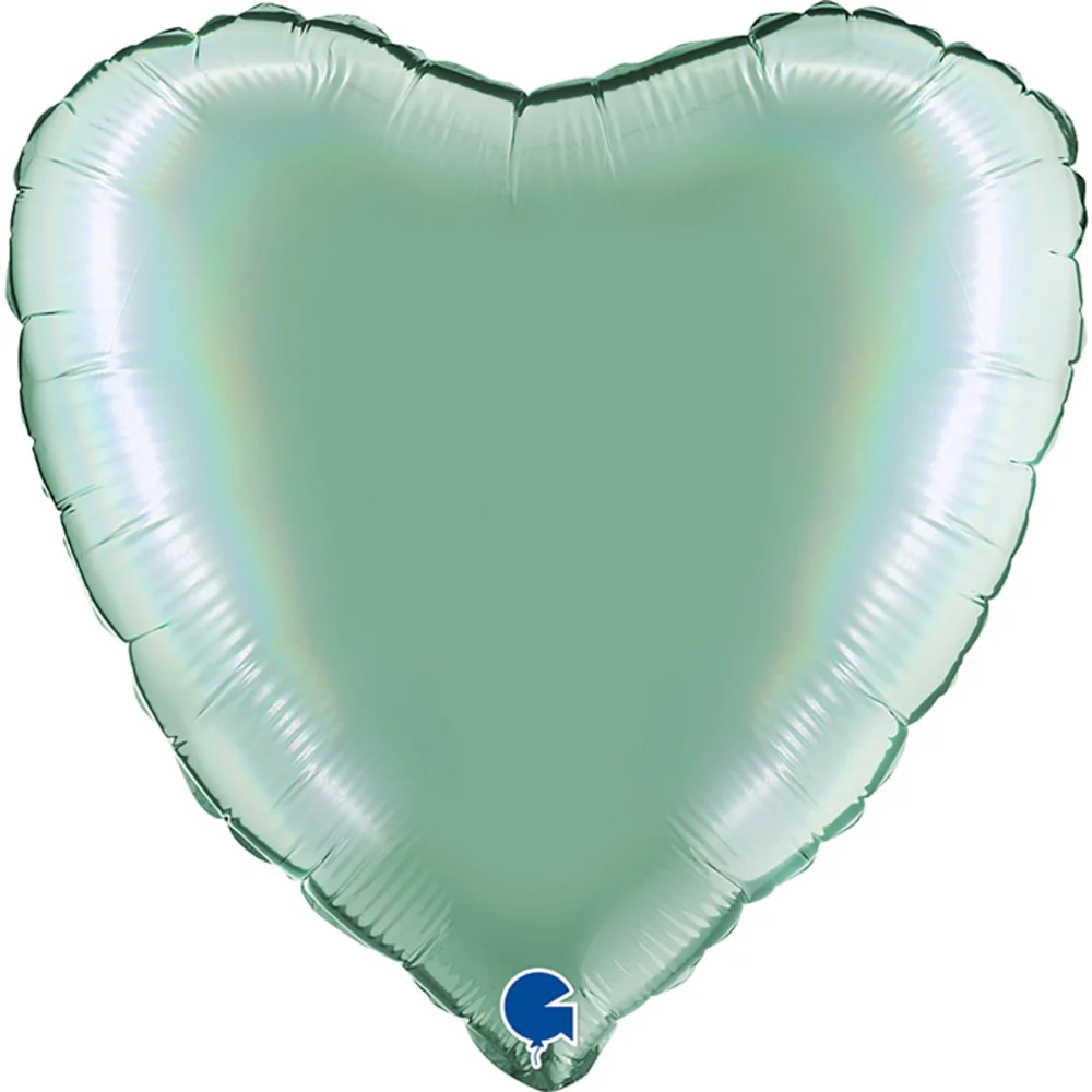 Grabo Platinum Tiffany Holographic Heart 18in Foil Balloon